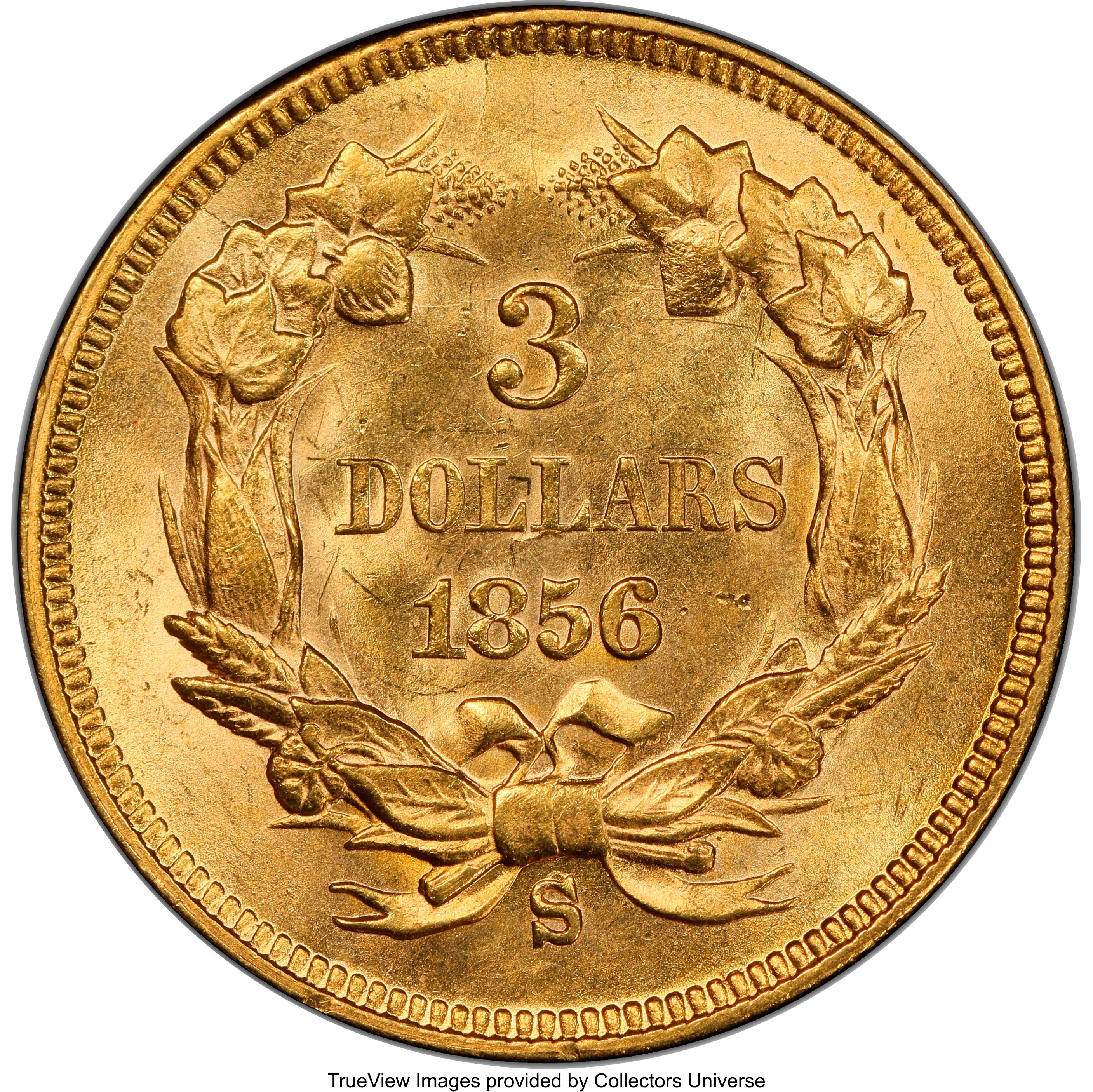 1856-S $3 MS61 thumbnail 7