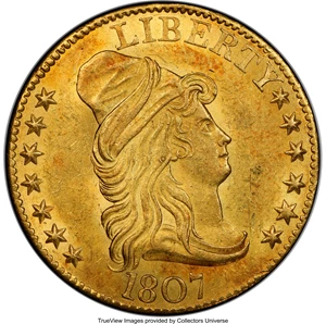 image for: 1807 $5 Bust Right, BD-6, High R.4, MS63 PCGS....