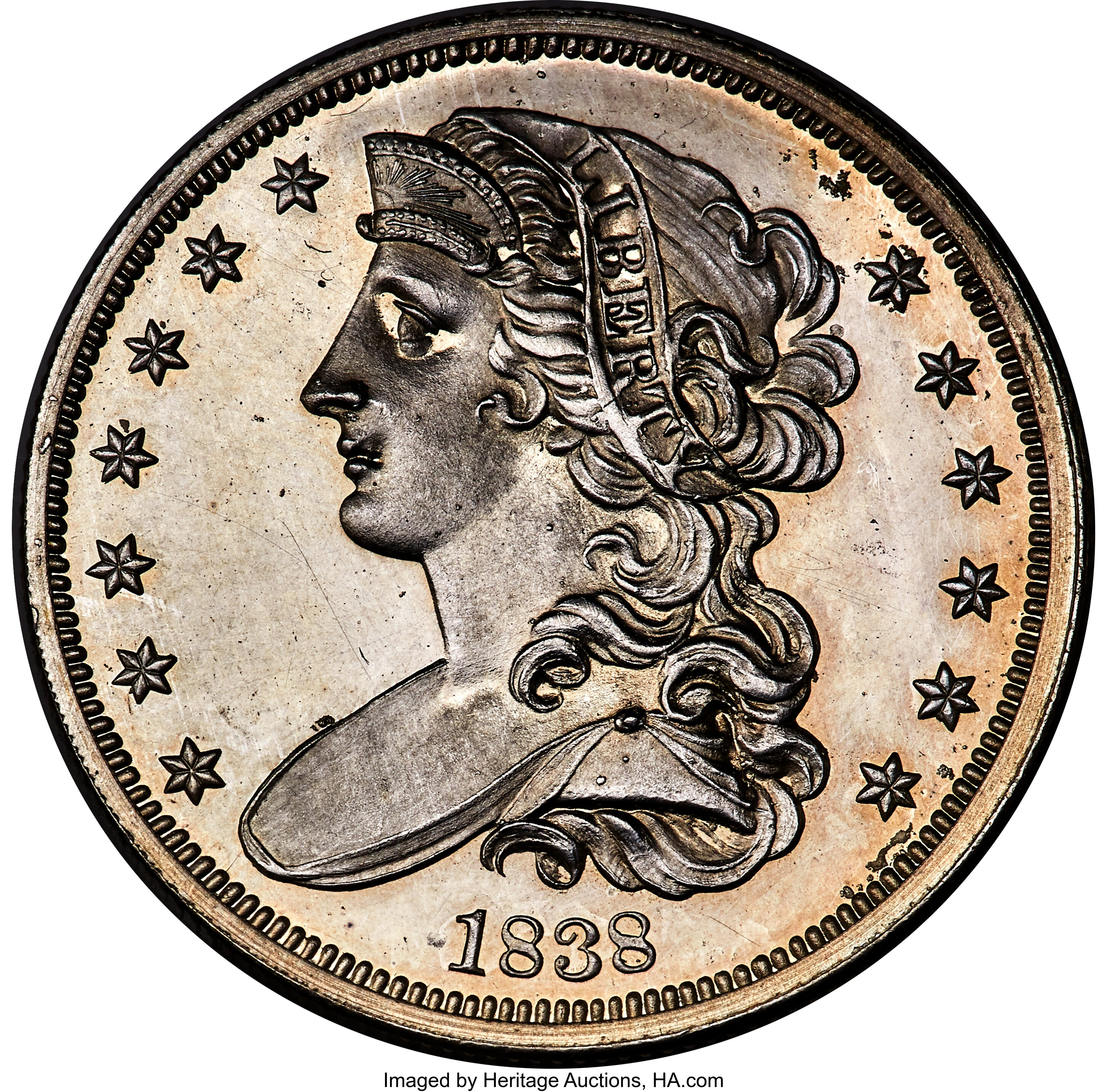 1838 P50c Restrike, Silver, J-73 PR65 CAC thumbnail 23