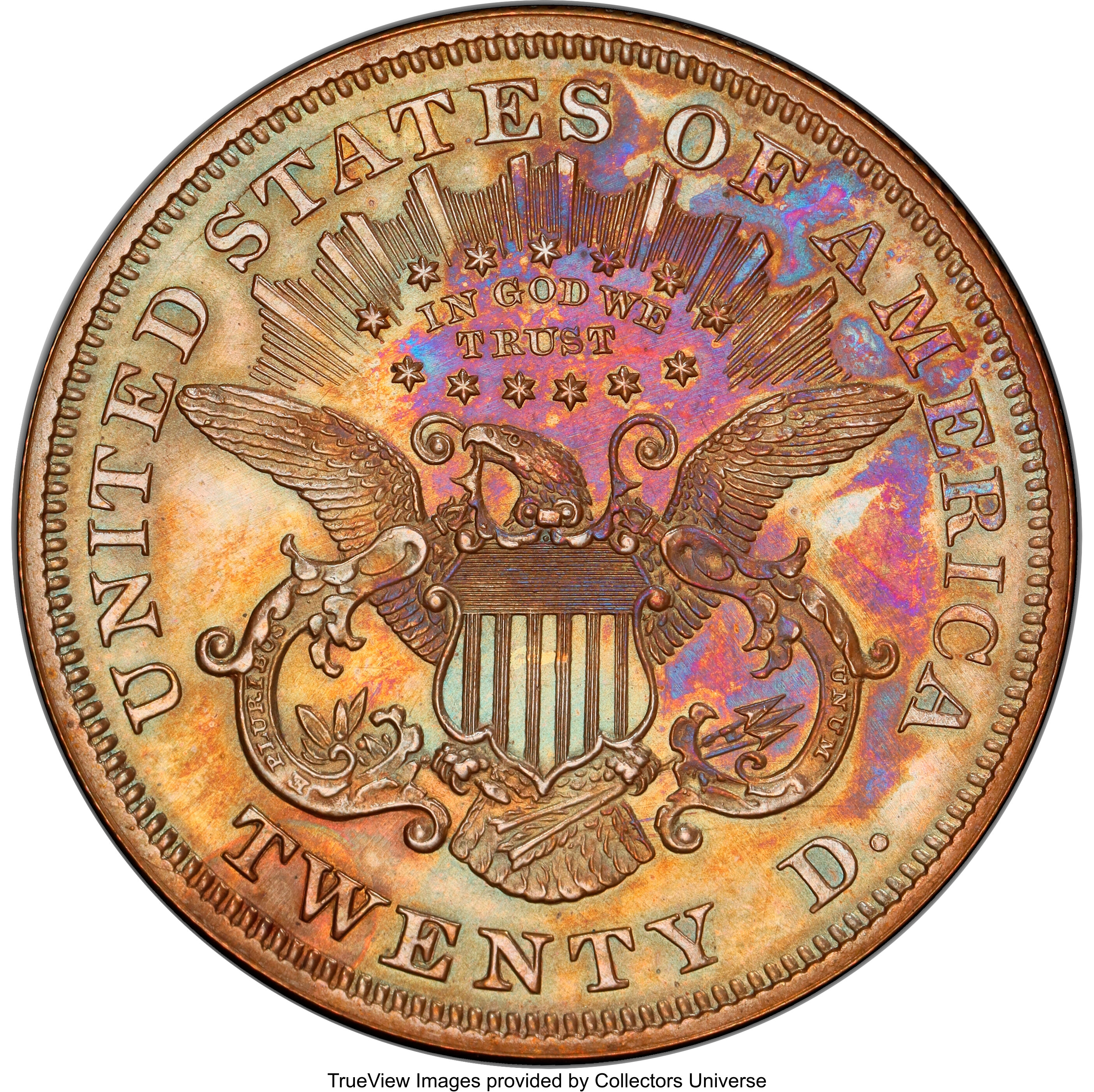 Image for 1876 P$20 Copper, J-1489 PR RB