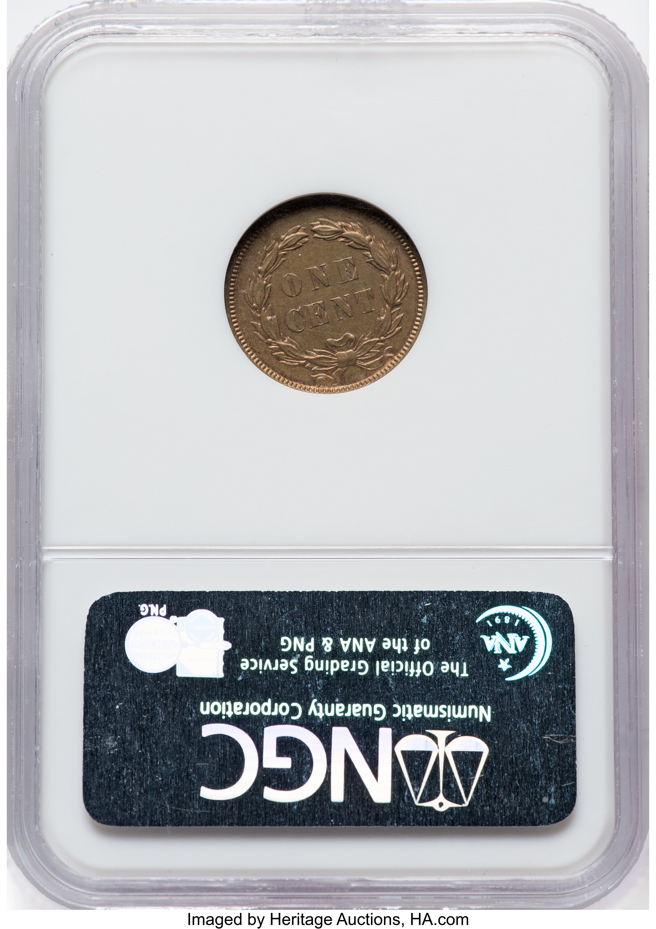 1858 P1c Copper-Nickel, 5 Leaves, J-208 PR63 thumbnail 7