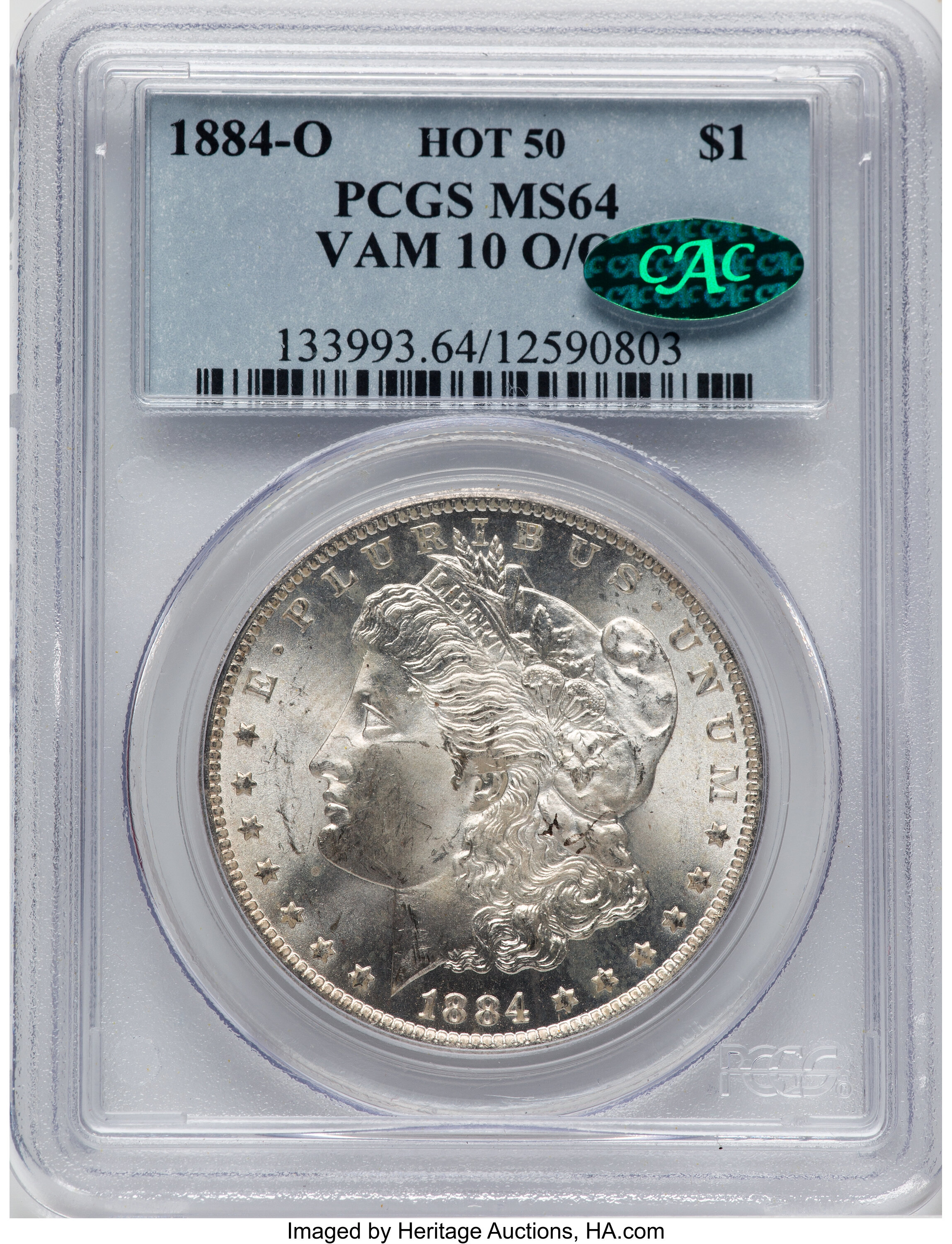1884 O/O Repunched Mintmark One Dollar VAM 10 MS Values | Greysheet