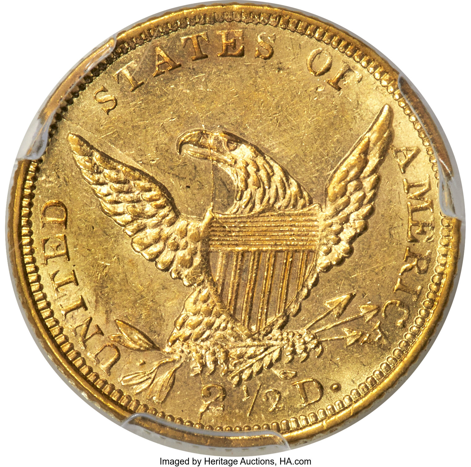 1839/8-C $2 1/2 Recut Date, HM-1 MS63 thumbnail 2
