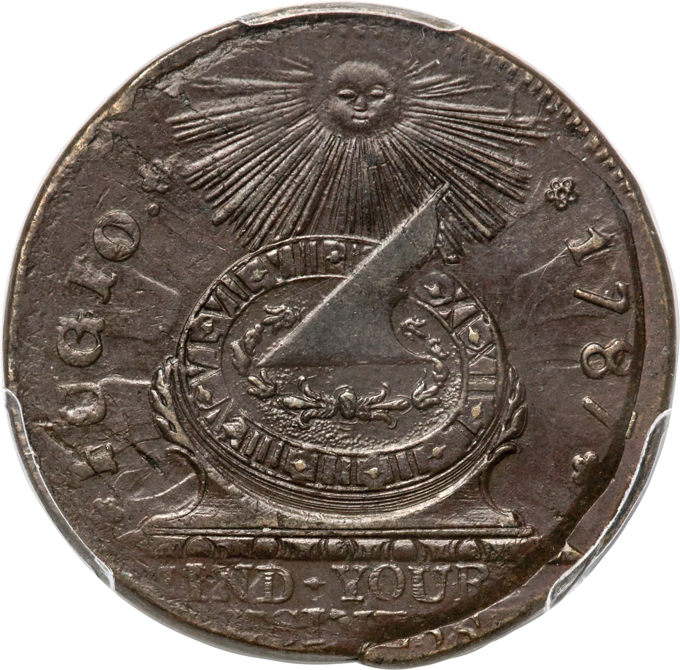 1787 Fugio 1c 4 Cinquefoils, STATES UNITED, Newman 13-X MS BN AU55 BN thumbnail 10