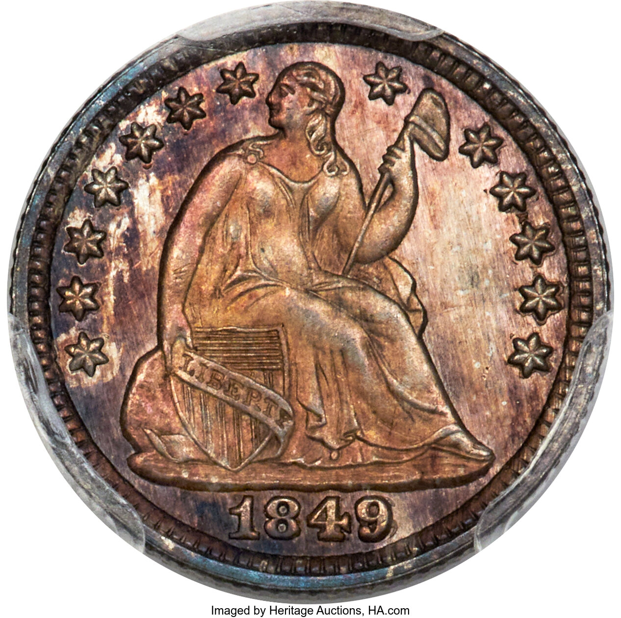 1849/6 H10c Overdate, FS-301 MS64 thumbnail 4