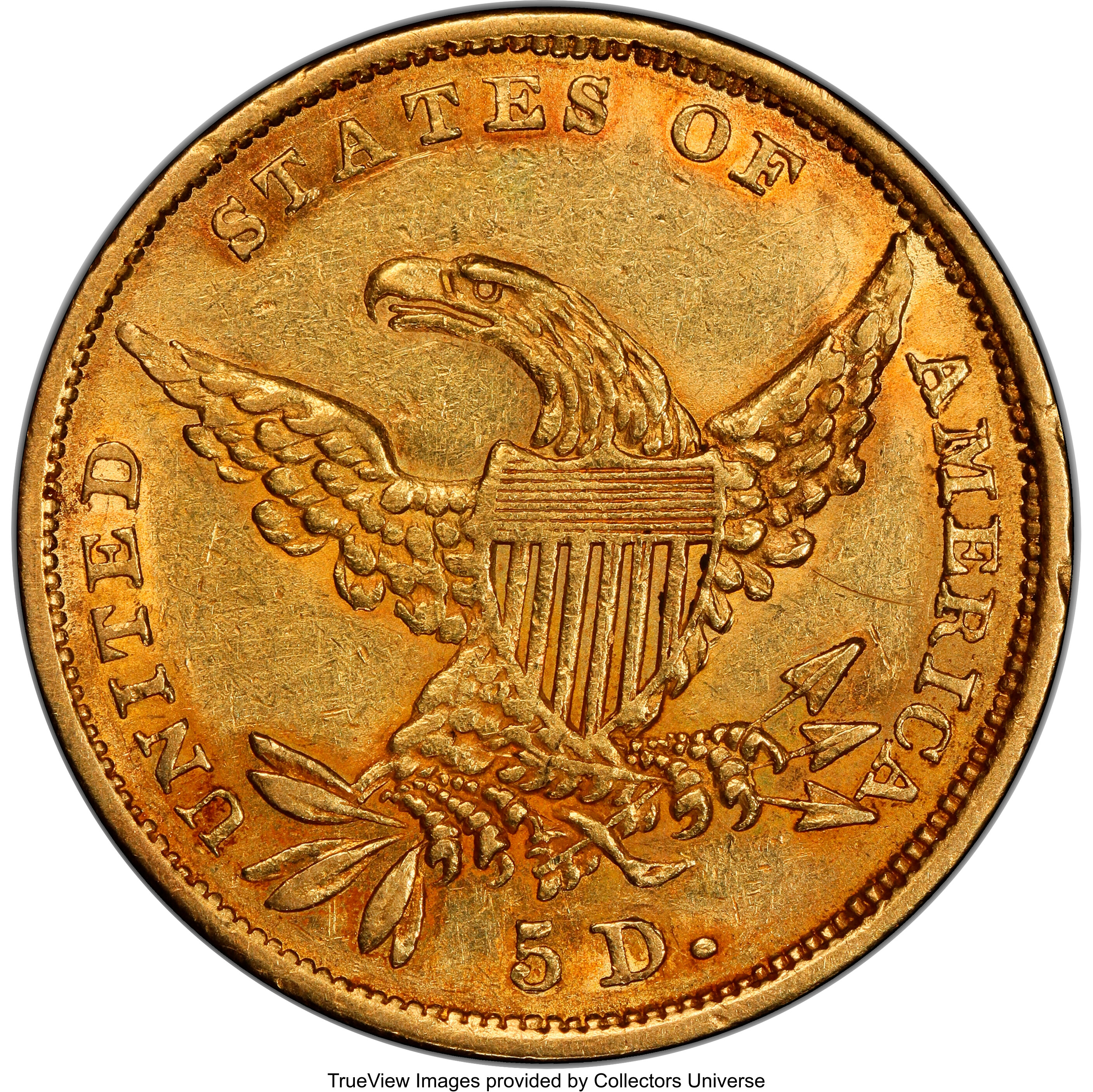 1834 $5  Classic Head, Plain 4, HM-8 MS thumbnail 11