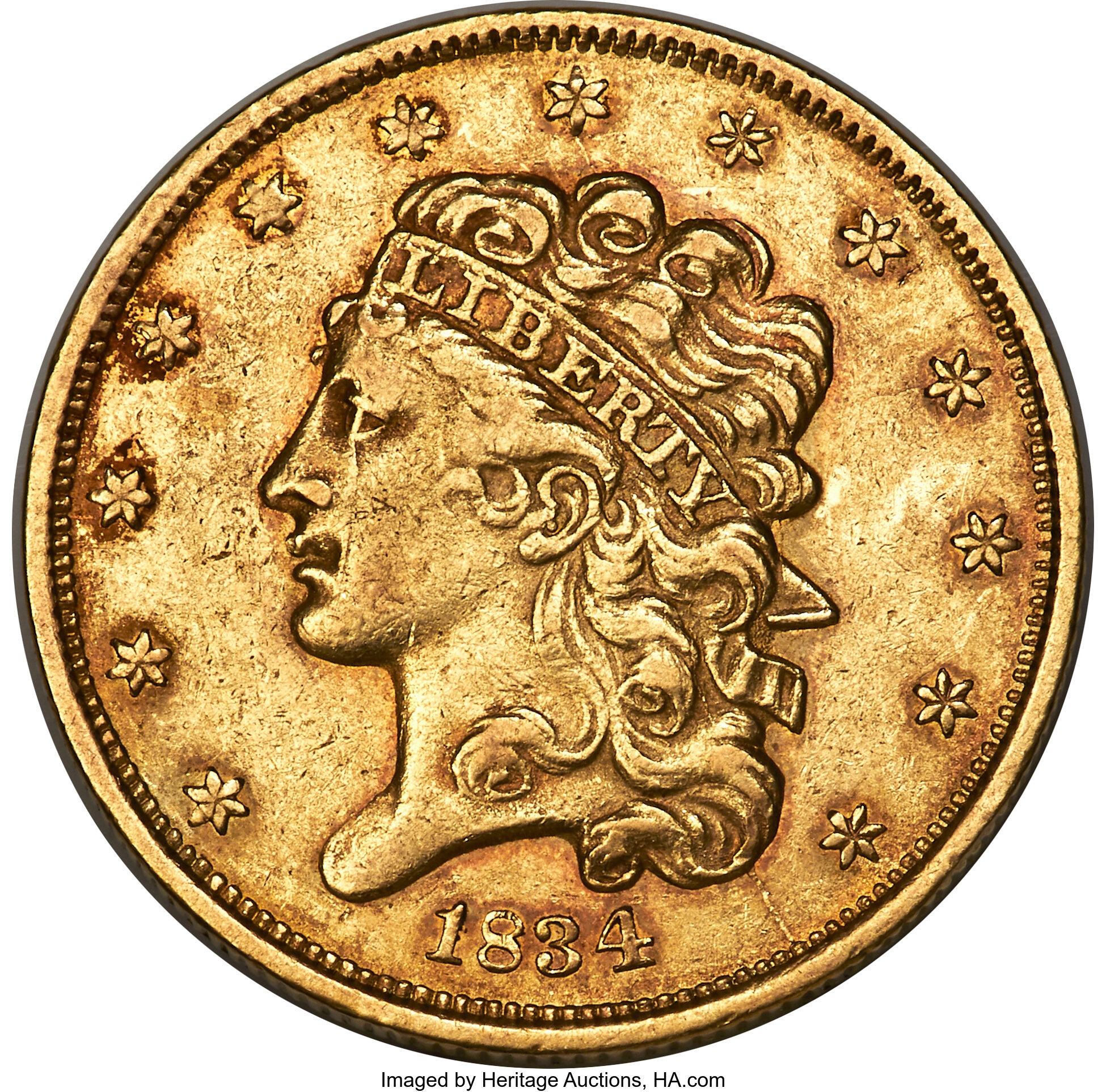 1834 $5  Classic Head, Plain 4, HM-8 MS thumbnail 10