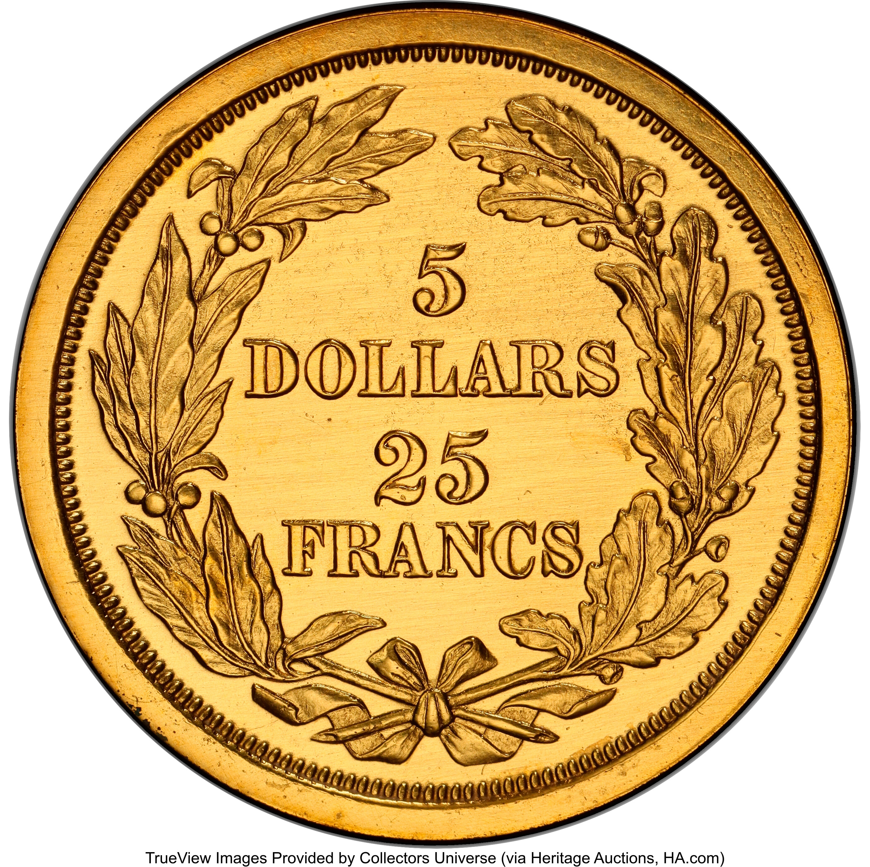 1868 P$5 Gilt Copper, J-657 PR thumbnail 4