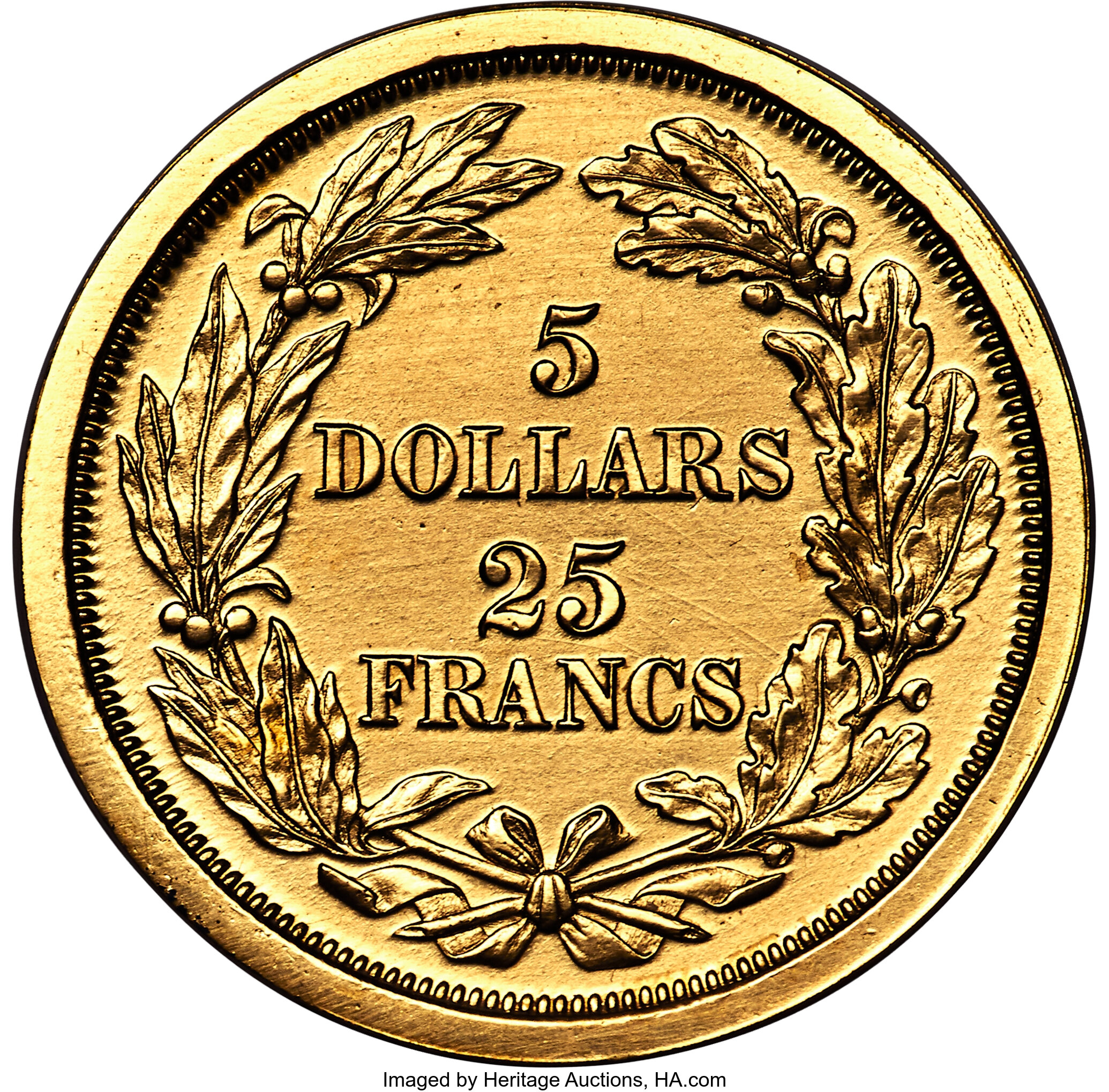 1868 P$5 Gilt Copper, J-657 PR thumbnail 3