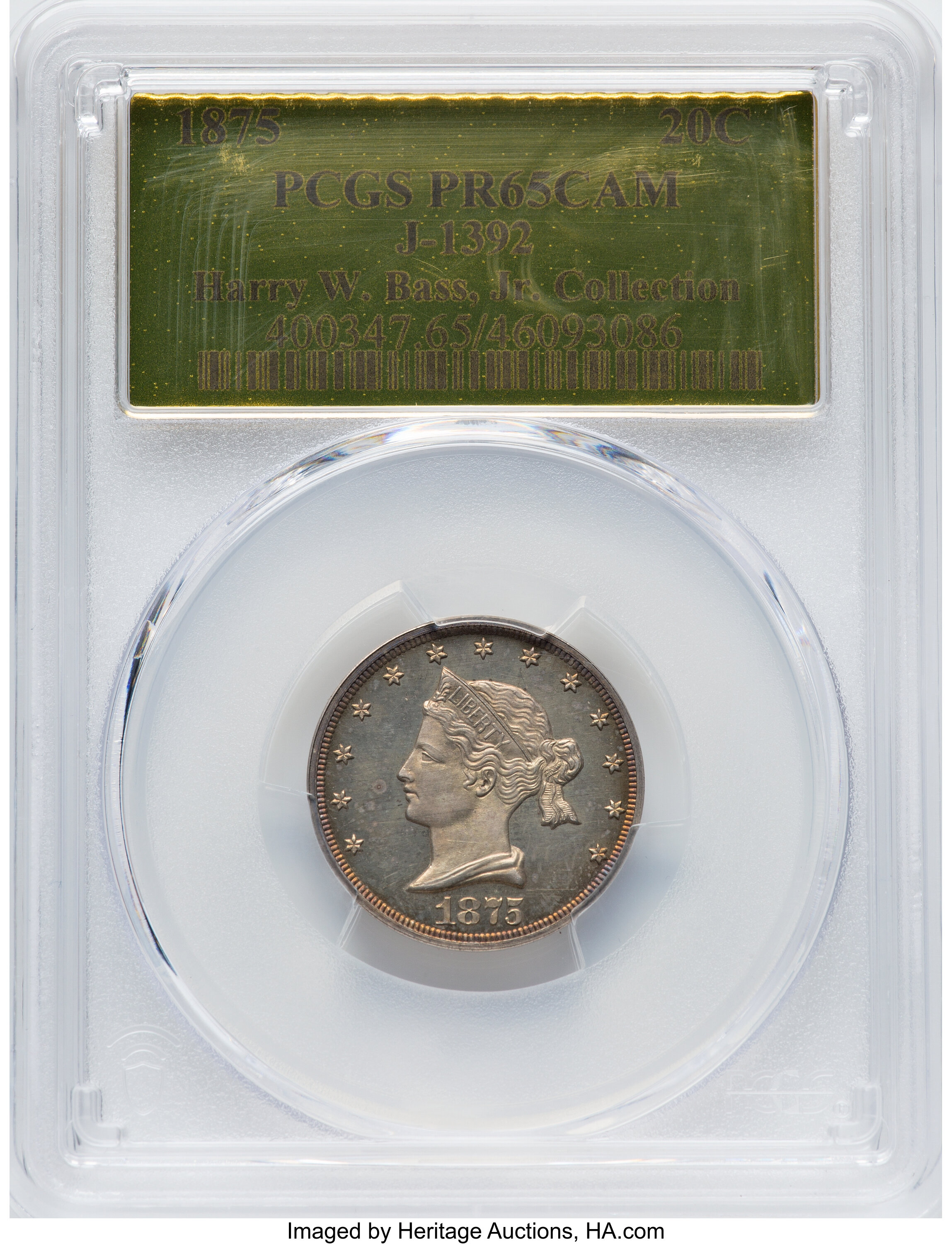 1875 P20c Silver, J-1392 PR CAM thumbnail 2