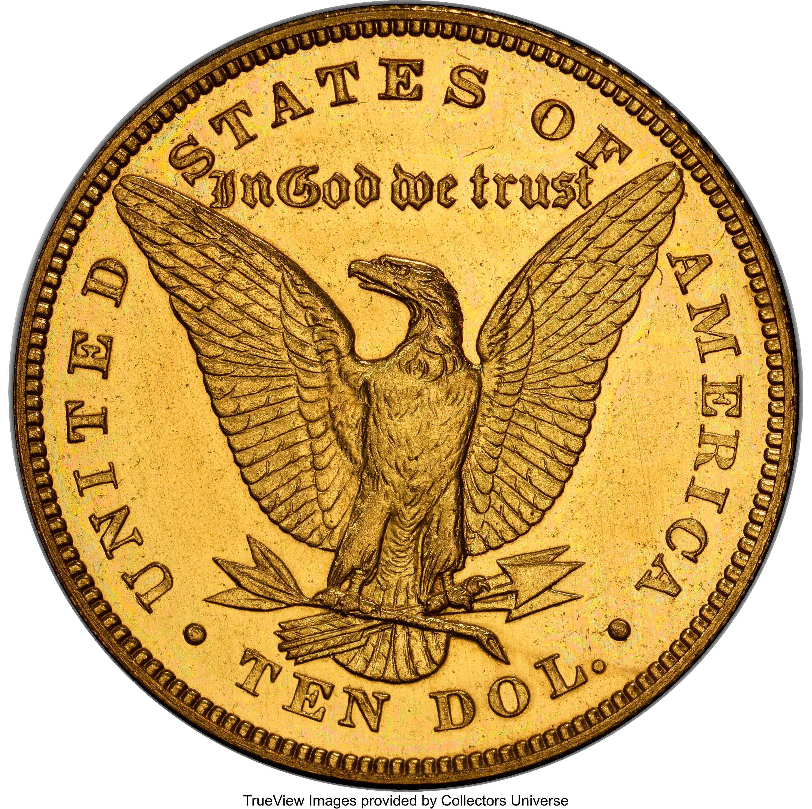 1877 P$10 Gilt Copper, J-1545 PR thumbnail 3