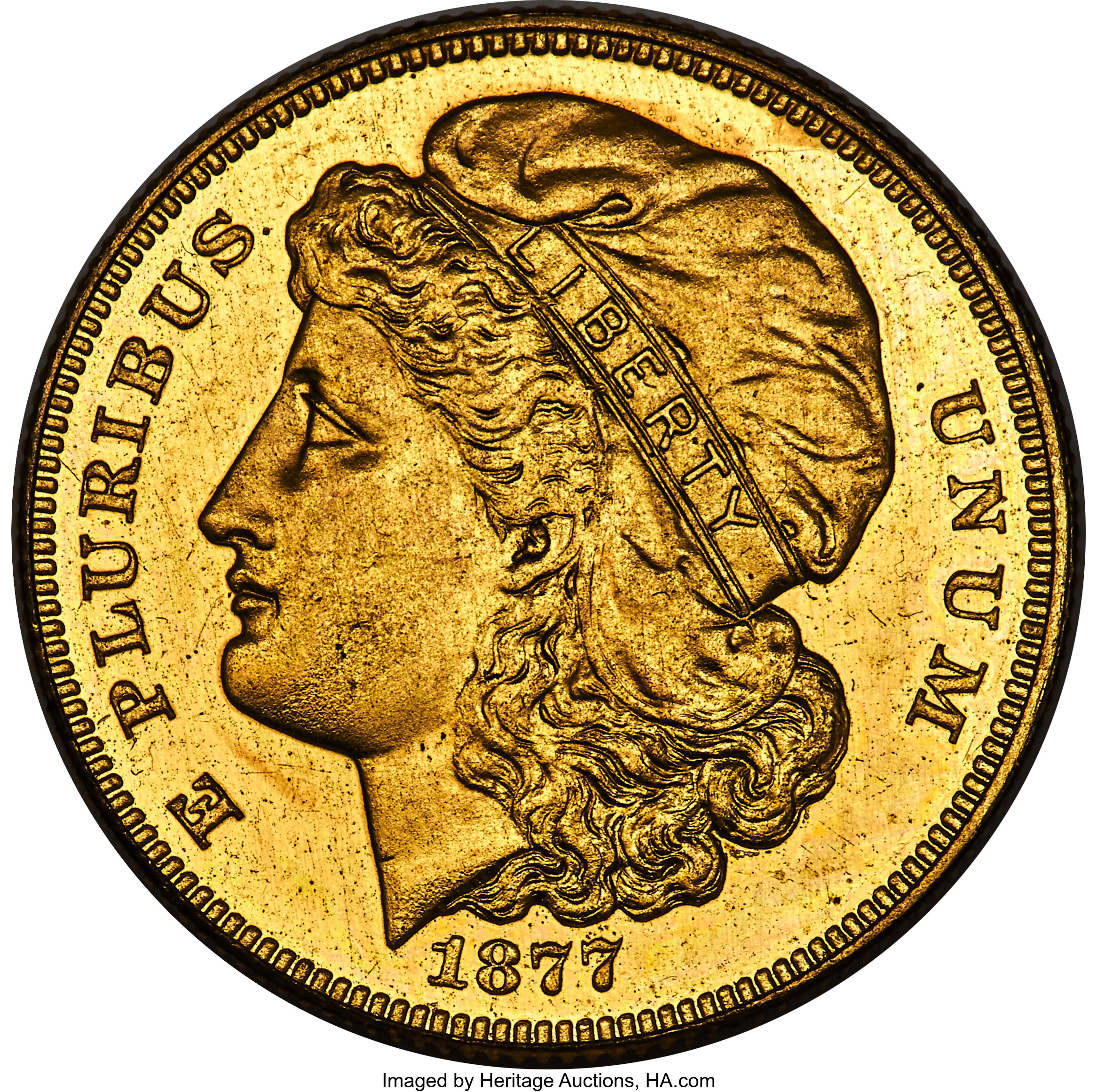 1877 P$10 Gilt Copper, J-1545 PR thumbnail 2