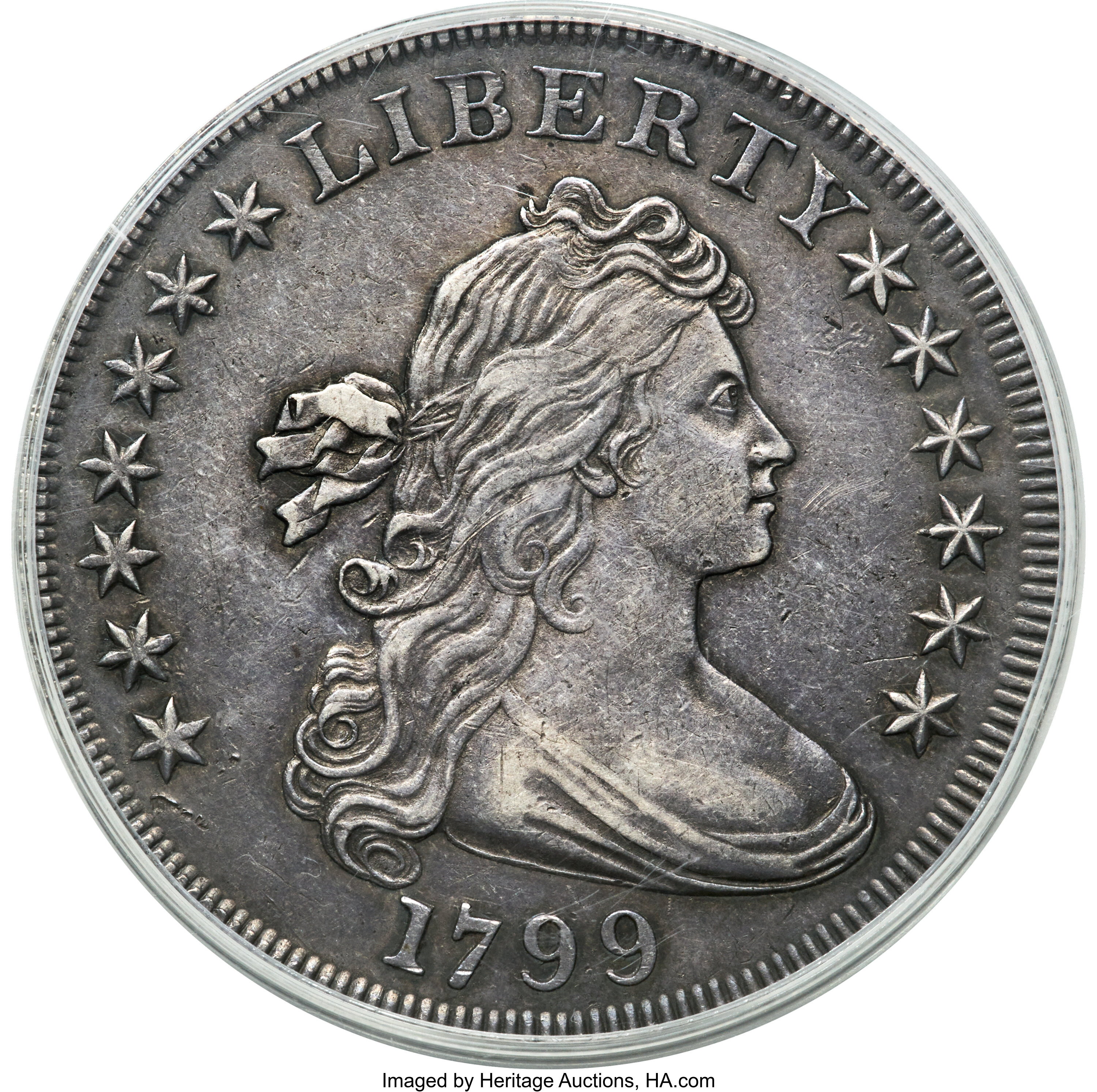 1799 $1 7x6 Stars, B-21, BB-169, R.3, XF45 PCGS....