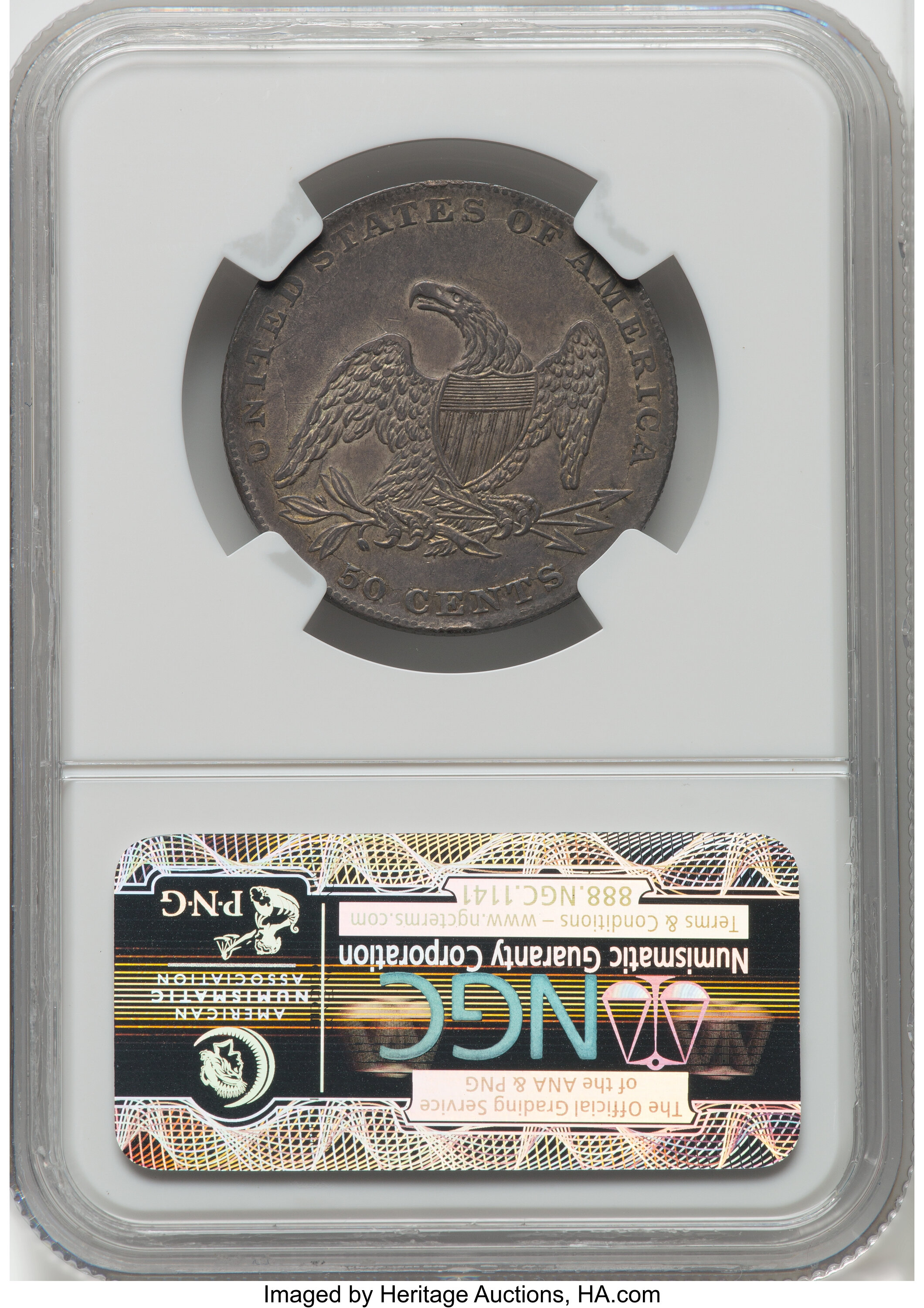 1837 50c Reeded Edge, GR-14 MS67 CAC thumbnail 3