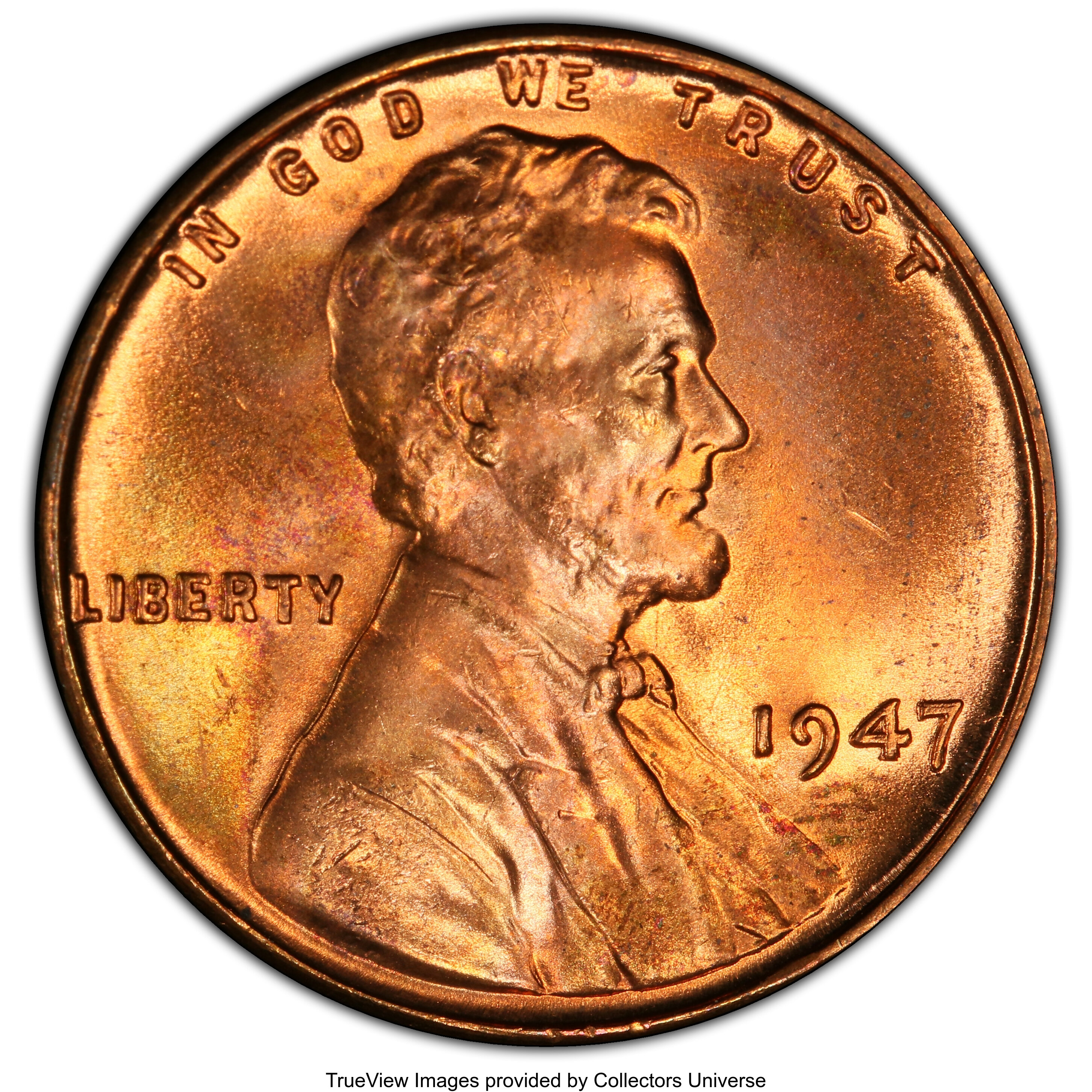 1947 1C Doubled Die Obverse, FS-101, MS64 Red PCGS. PCGS Population: (19/19 and 0/0+). NGC Census: (6/8 and 0/0+). MS64. Mi...