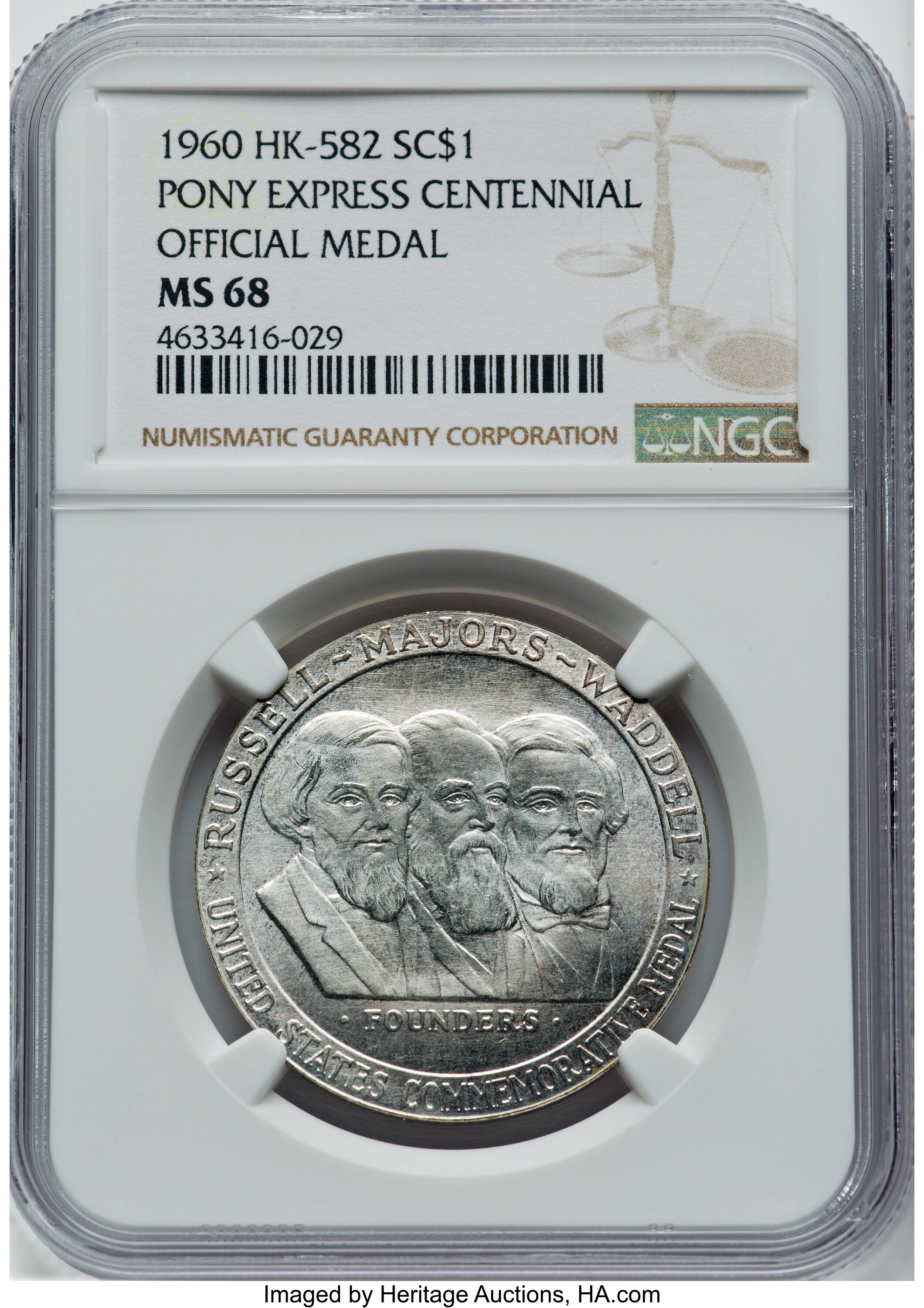 1960 SC$1 Pony Express, Official, Silver, HK-582 MS