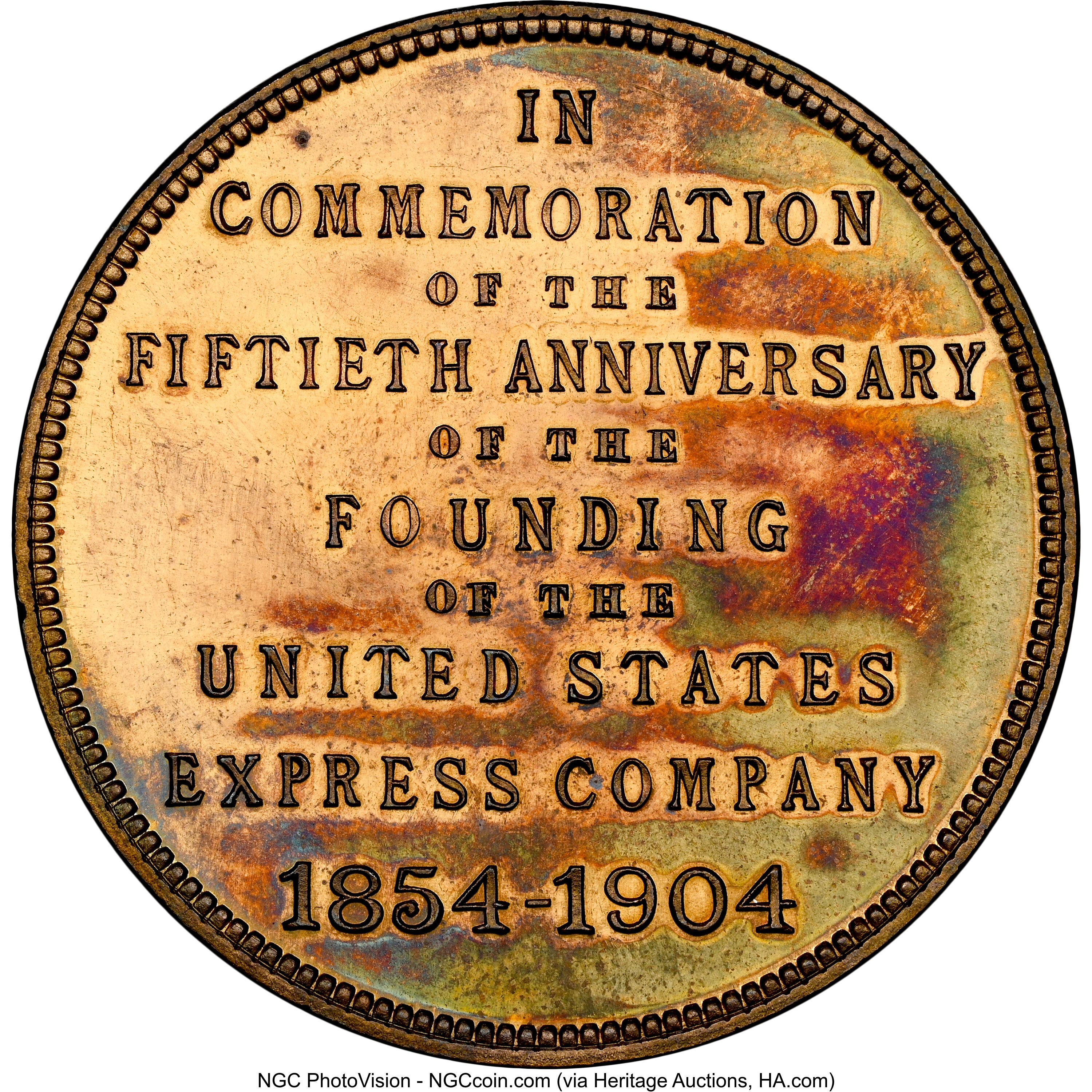 1904 SC$1 US Express Co, 50th Anniv, Brass, HK-736 AU53 thumbnail 3
