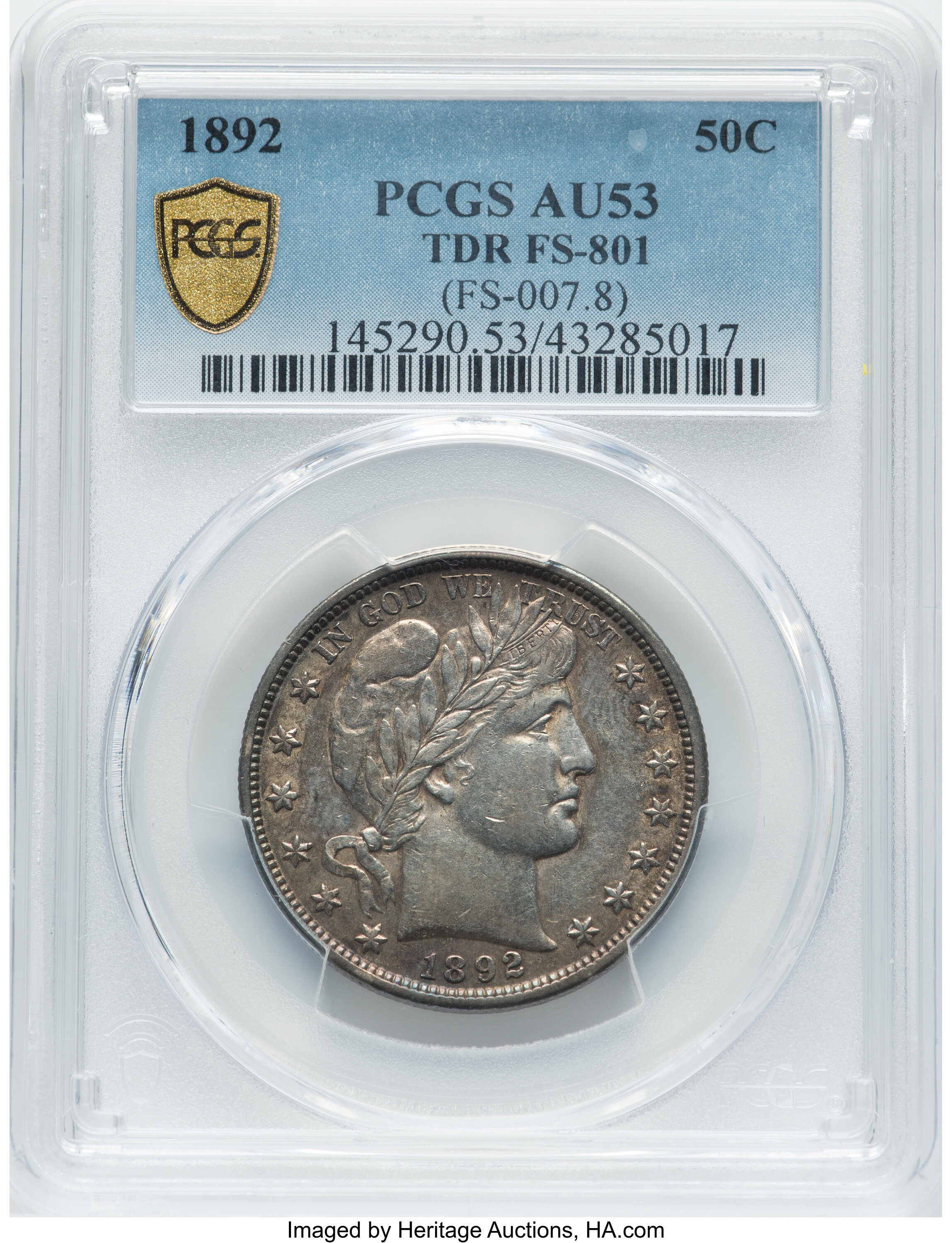 1892 50c Tripled Die Reverse, FS-801 MS thumbnail 10