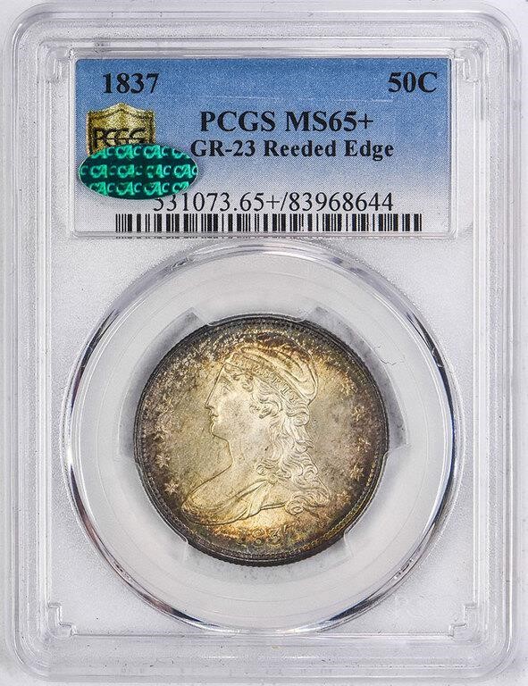 1837 50c Reeded Edge, GR-23 AG3 CAC thumbnail 7