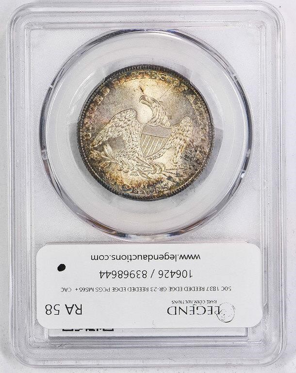 1837 50c Reeded Edge, GR-23 AG3 CAC thumbnail 8