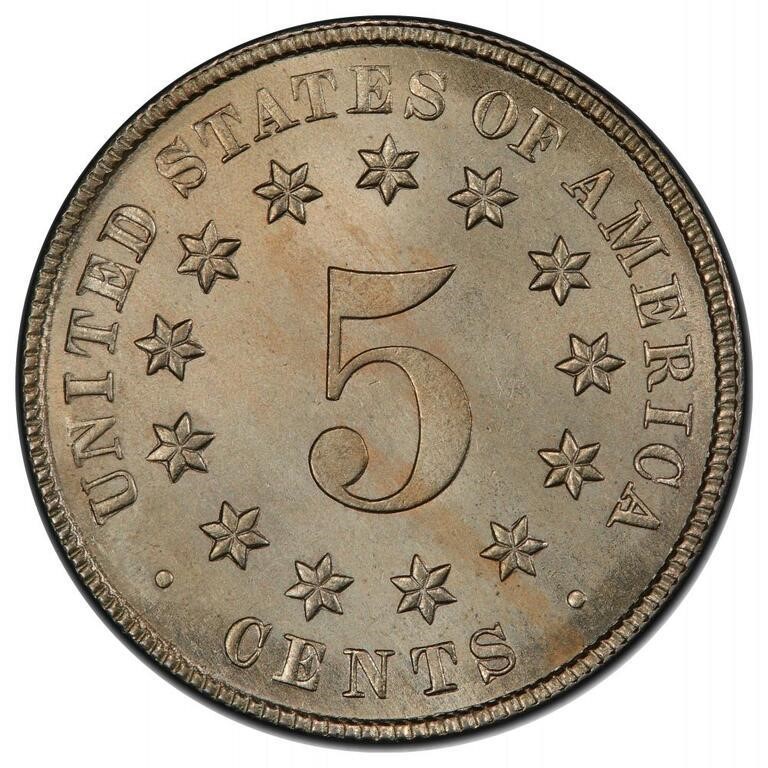 1883/2 5c Shield, Overdate, FS-301 MS64 CAC thumbnail 11