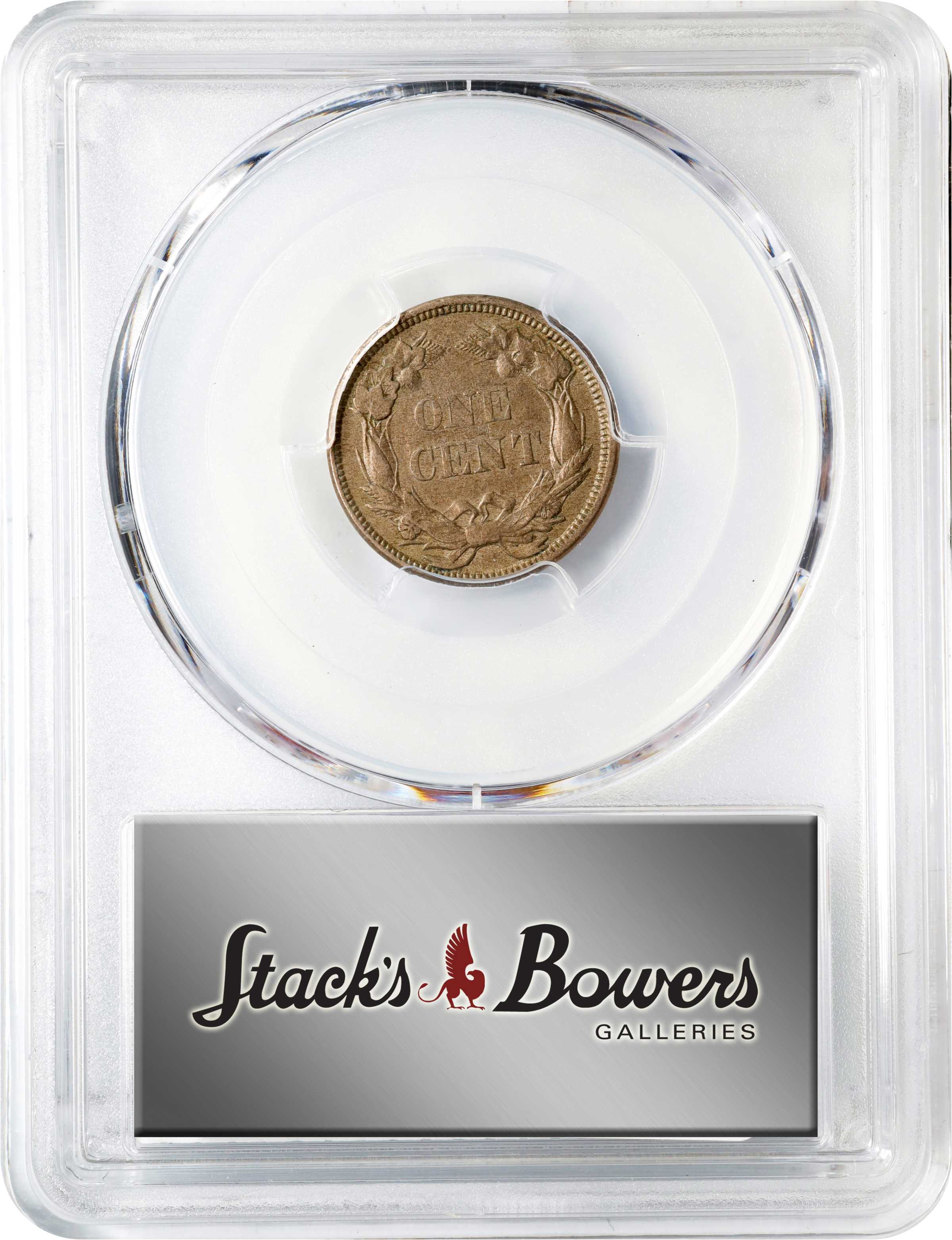 1858 1c Large Letters, Low Leaves, FS-901 MS61 CAC thumbnail 24