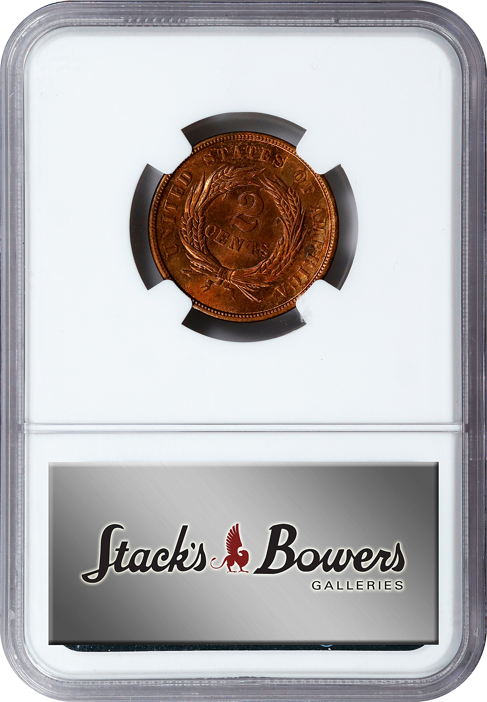 1864 2c Large Motto, RPD, FS-1302 MS RB MS64 RB CAC thumbnail 4