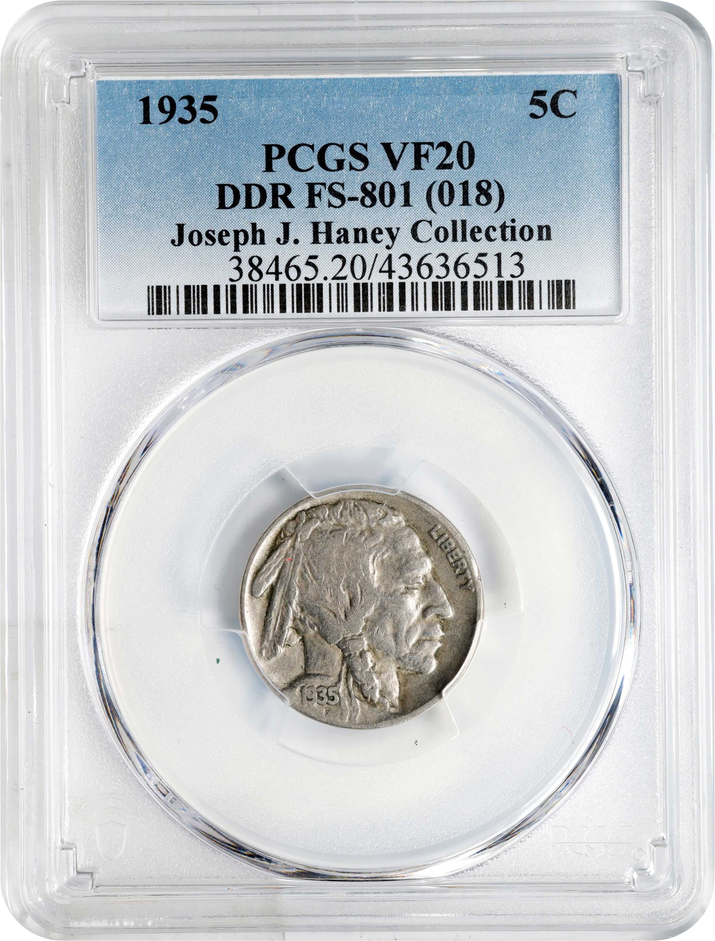 1935 5c Doubled Die Reverse, FS-801 G6 CAC thumbnail 11