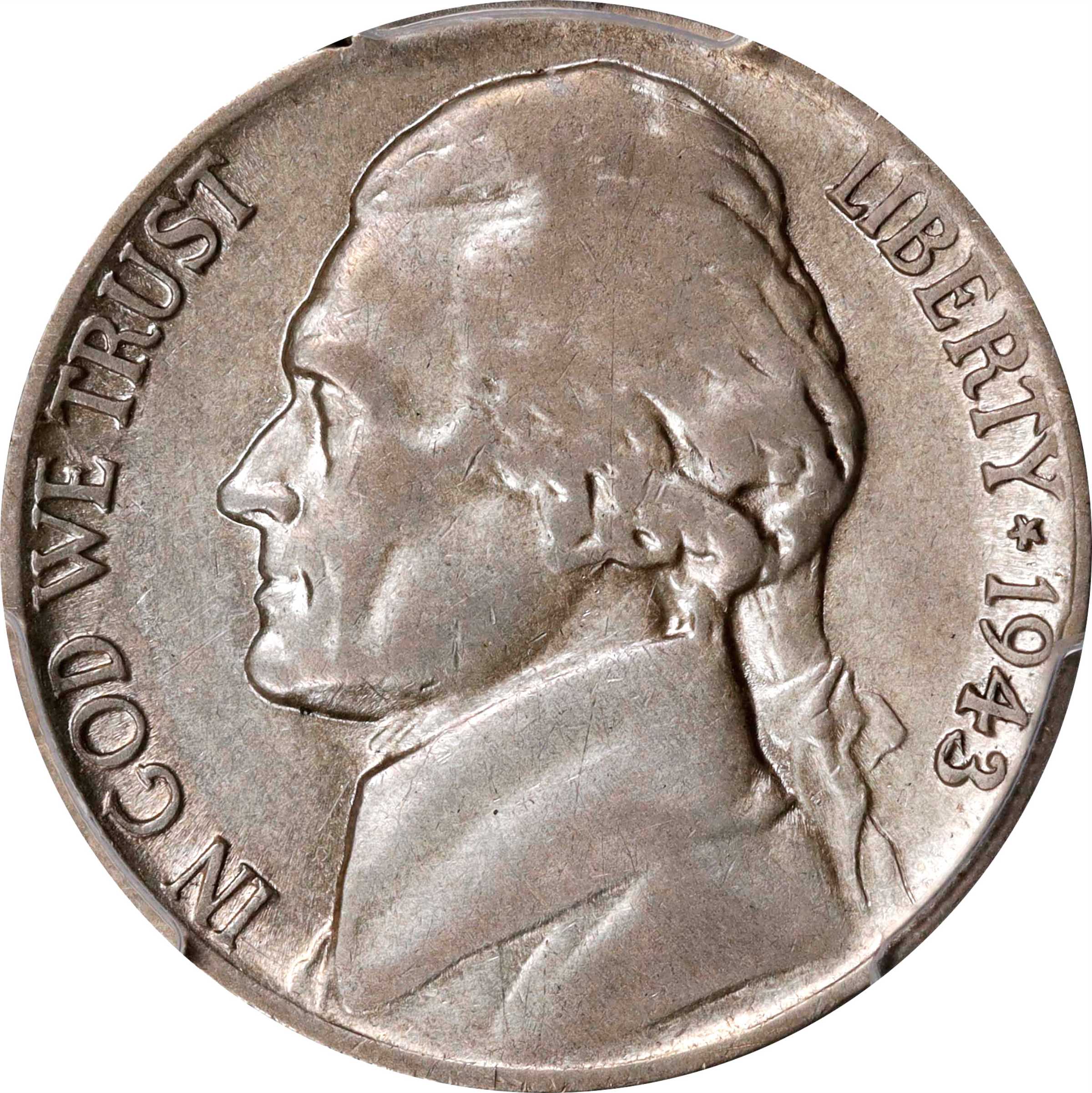 1943/2-P Jefferson Nickel. FS-101. Doubled Die Obverse. EF-40 (PCGS).