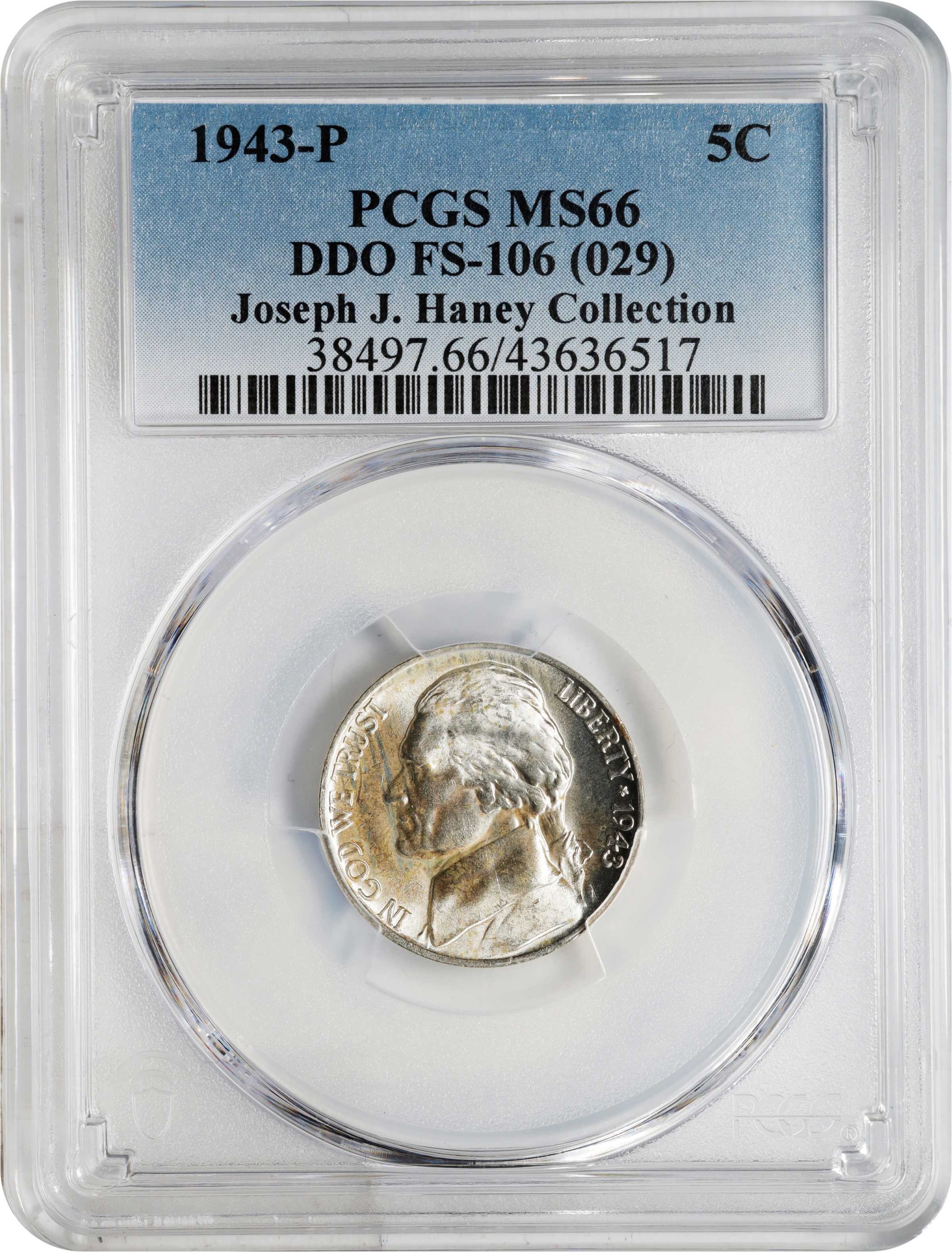 1943-P 5c Silver, DDO, "Doubled Eye", FS-106 MS63 thumbnail 21