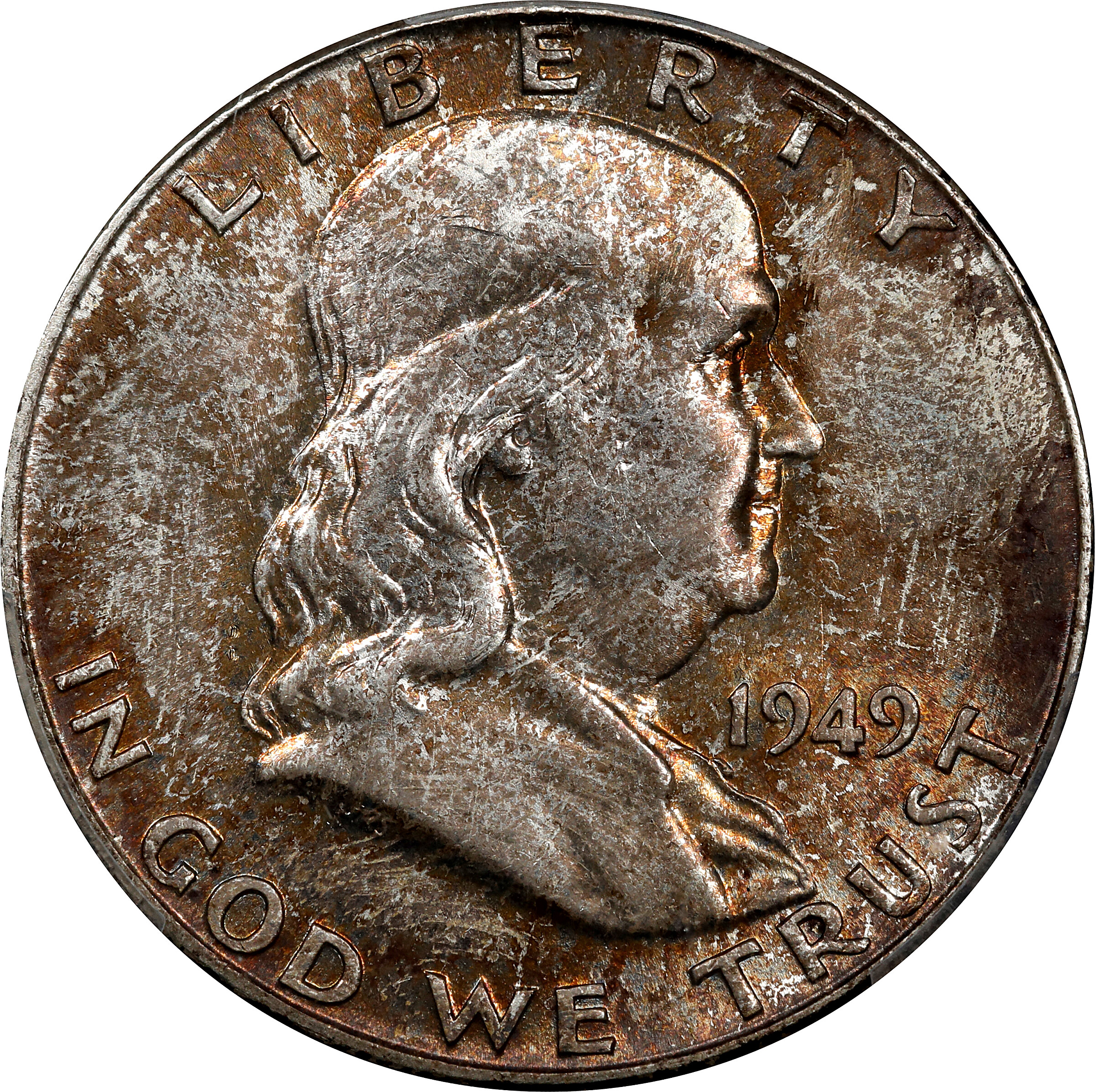 1949 Franklin Half Dollar. FS-402. Obverse Die Clash. MS-65 FBL (PCGS).