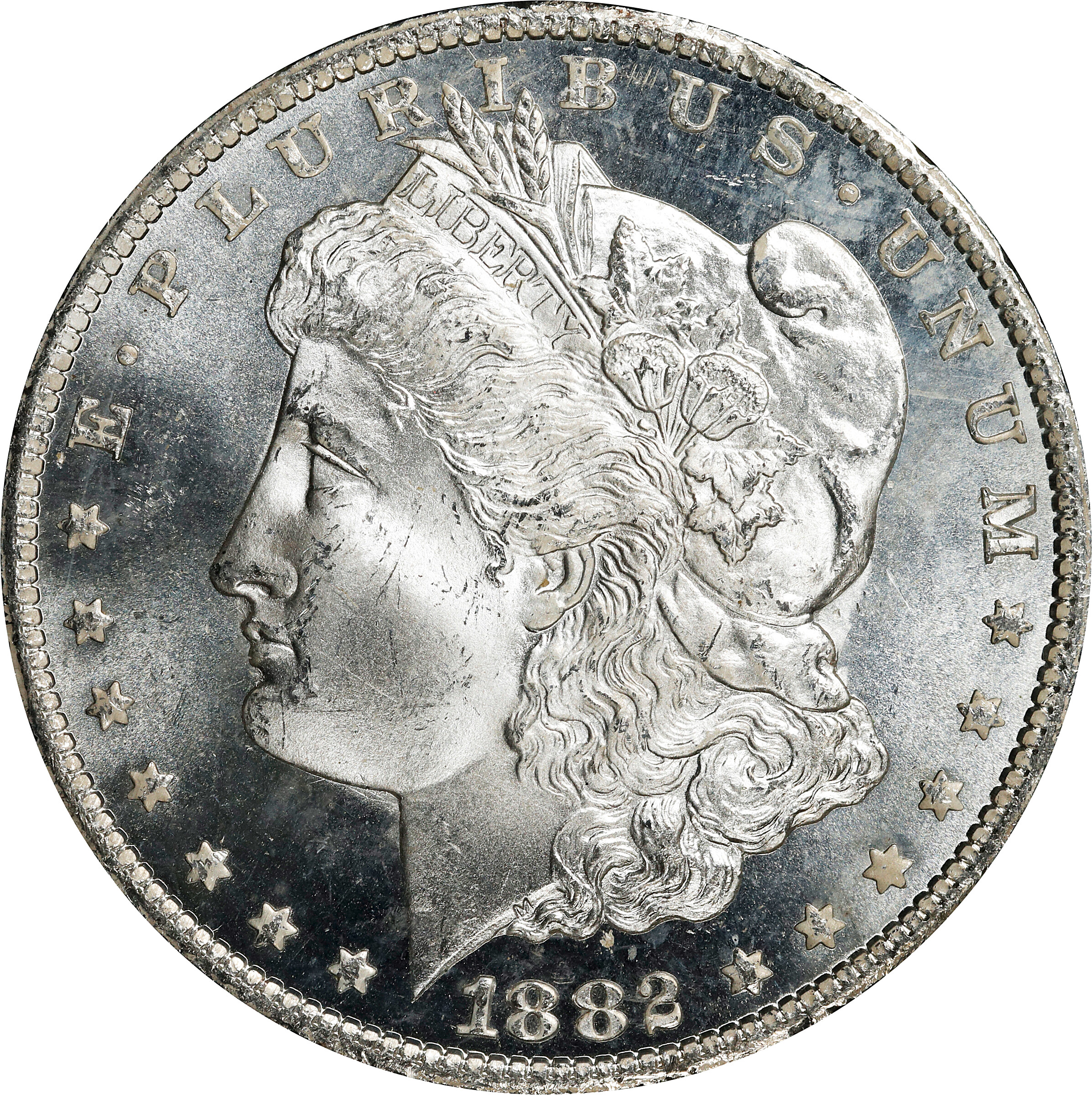 1882-CC GSA Morgan Silver Dollar. MS-64+ PL (NGC).