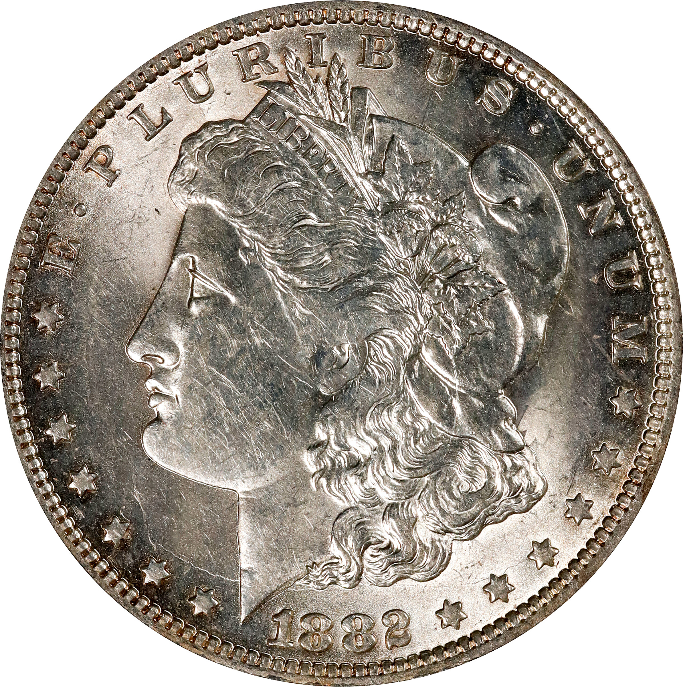 1882-O Morgan Silver Dollar. VAM-14A. AU-58 (ANACS). Discovery Piece.