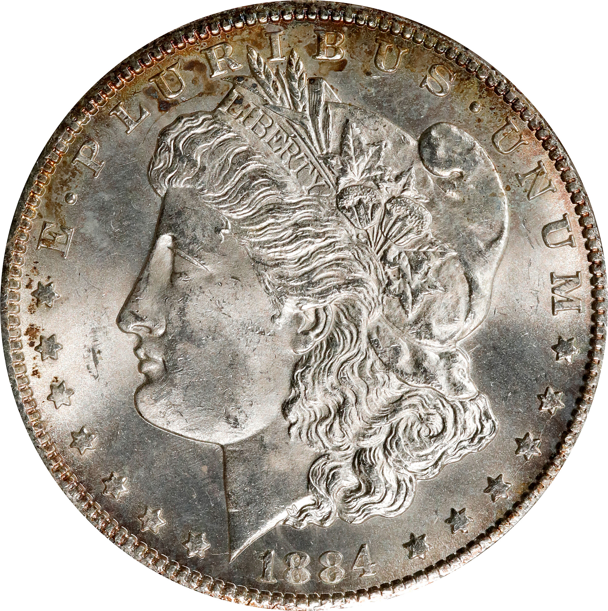 1884-CC Morgan Silver Dollar. VAM-3A. MS-63 (ANACS). Discovery Piece.