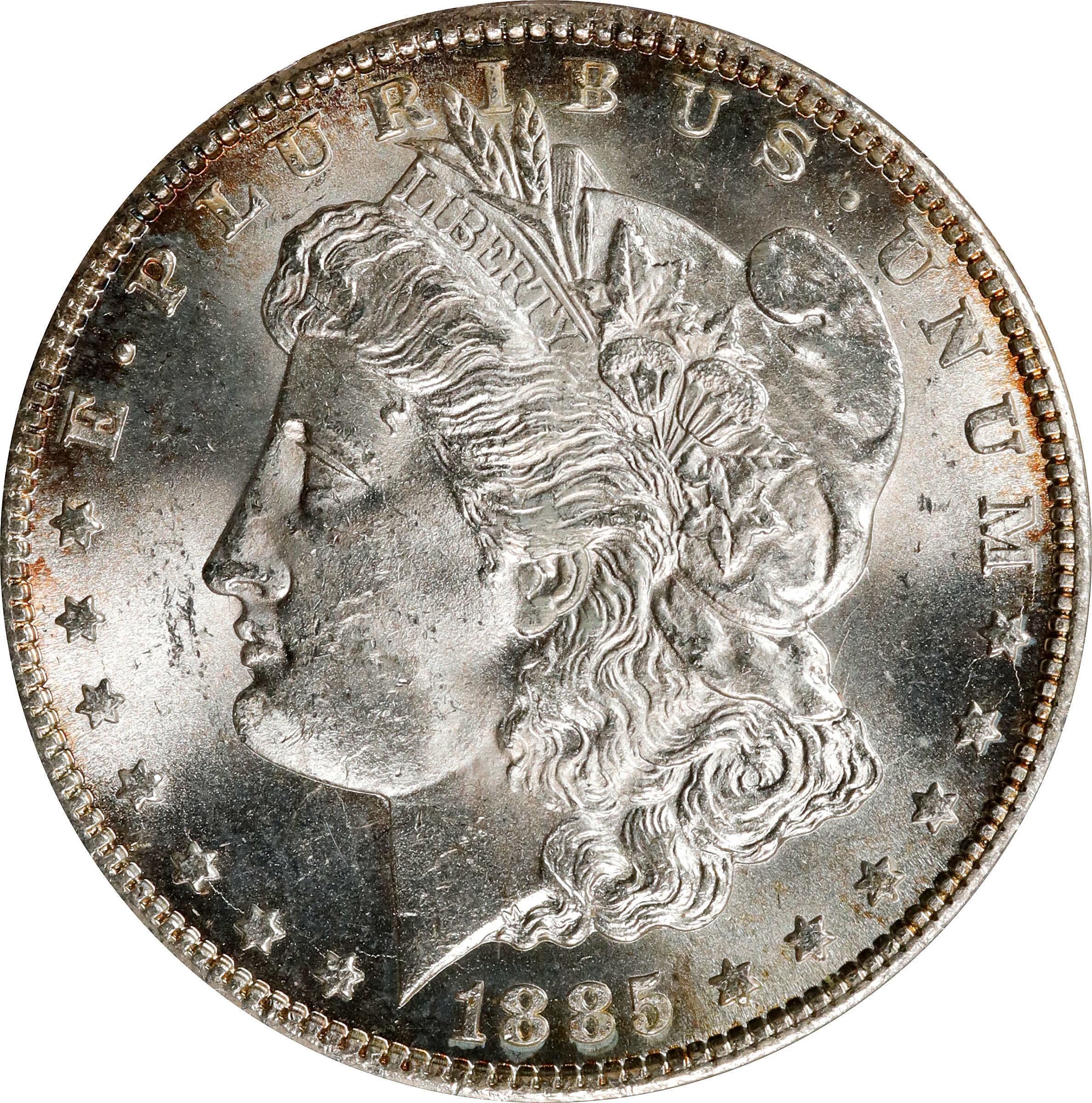 1885-CC Morgan Silver Dollar. VAM-2A. MS-63 (ANACS). Discovery Piece.