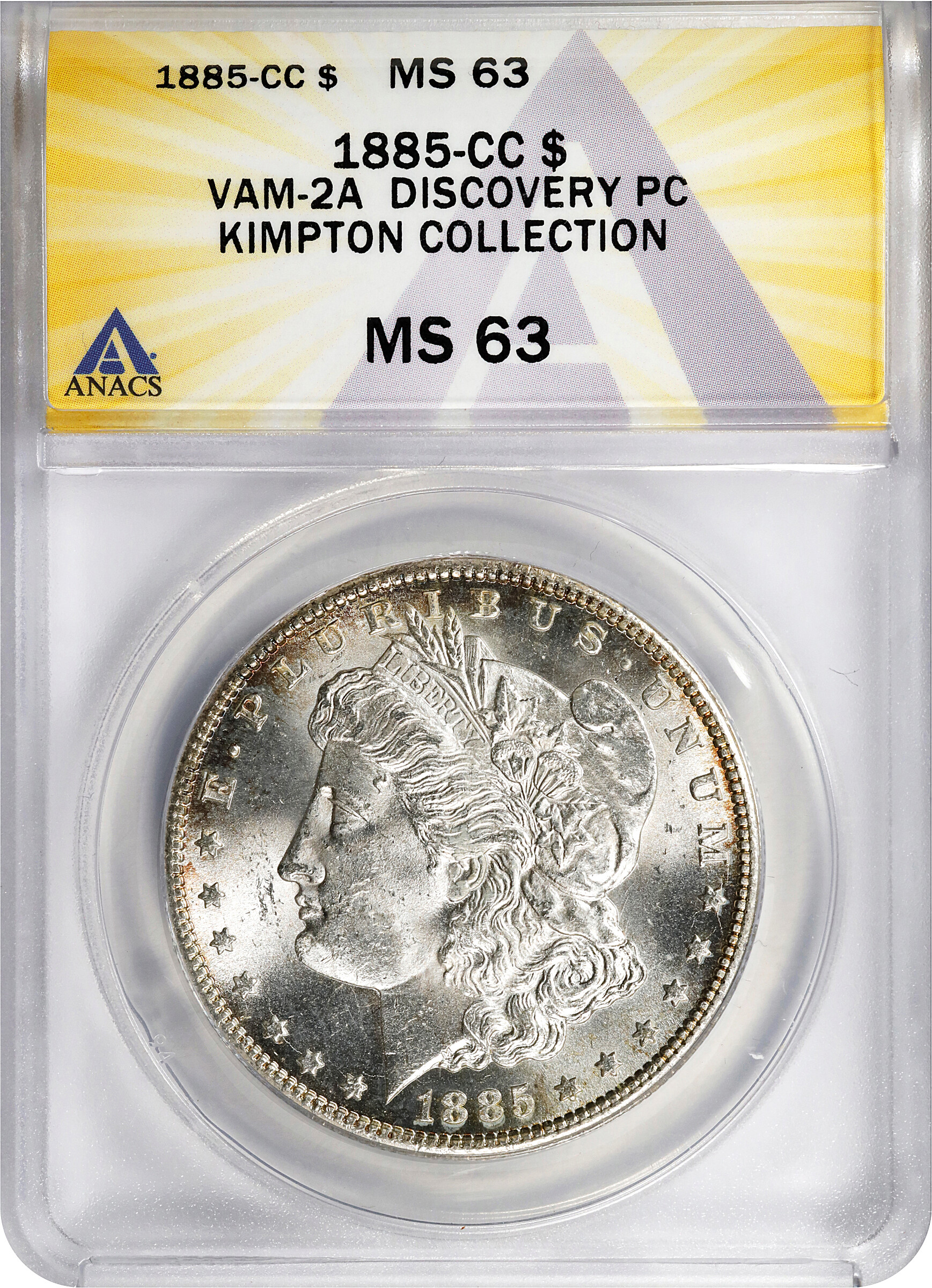 1885-CC $1  Dash Under 8, VAM-2 AU58 thumbnail 3