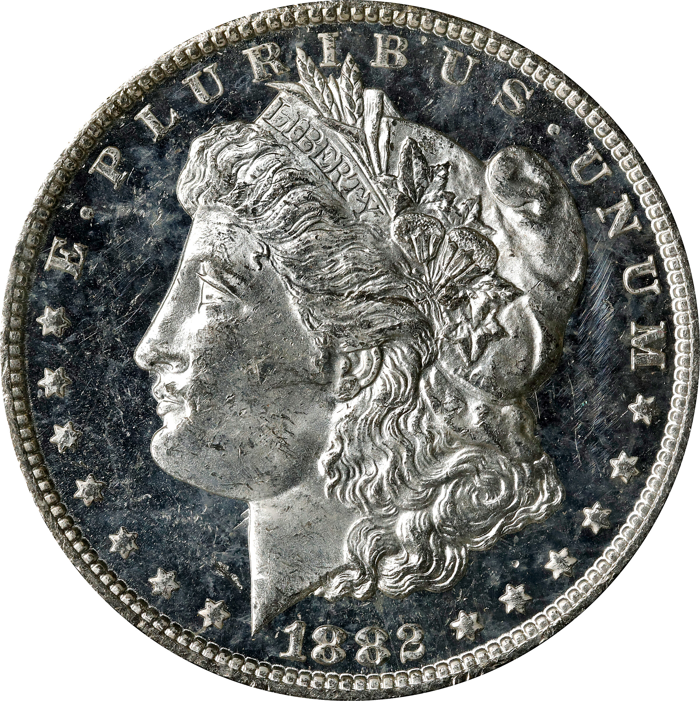 1882-CC GSA Morgan Silver Dollar. MS-61 DPL (NGC).