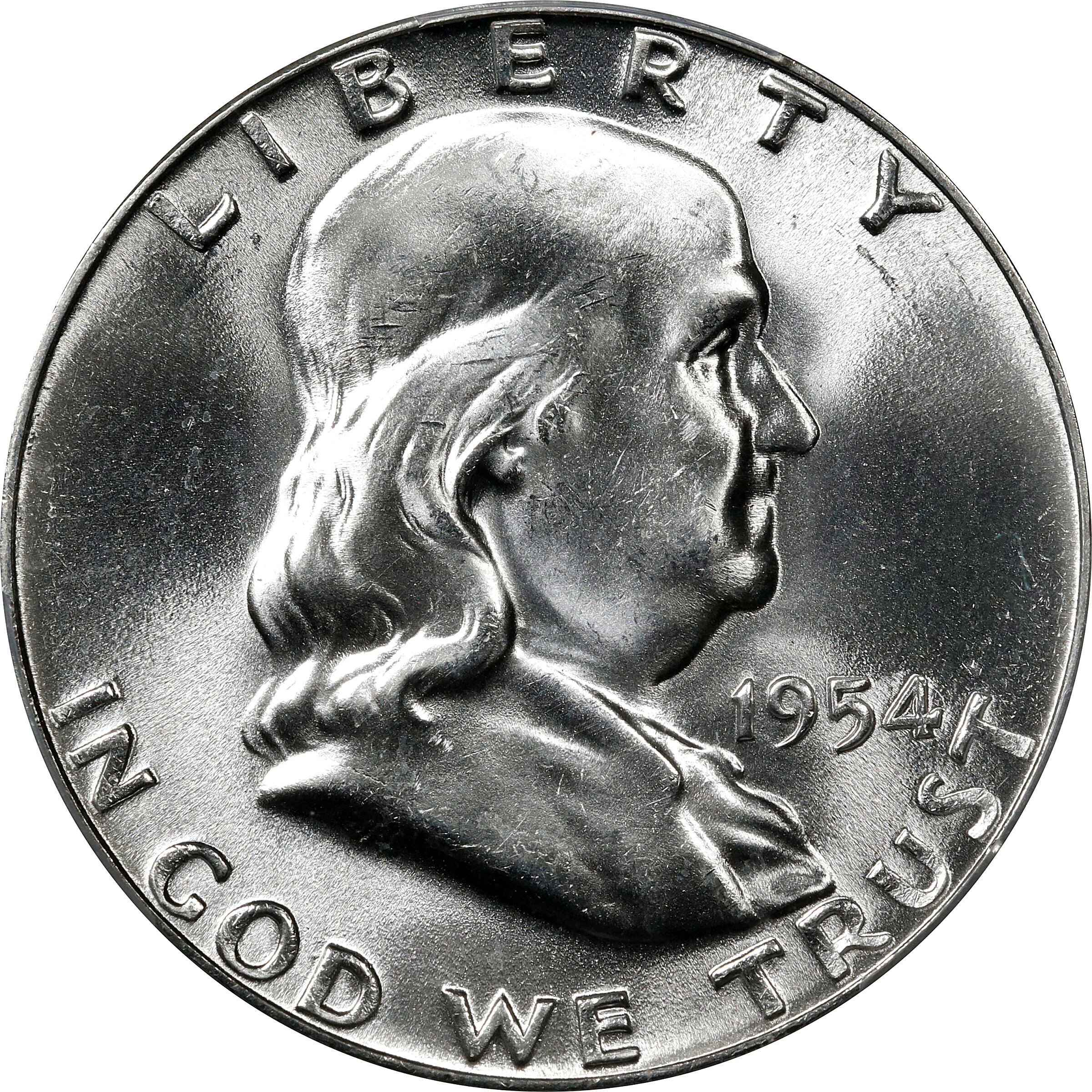 1954 Franklin Half Dollar. FS-402. Obverse Die Clash. MS-65 FBL (PCGS).