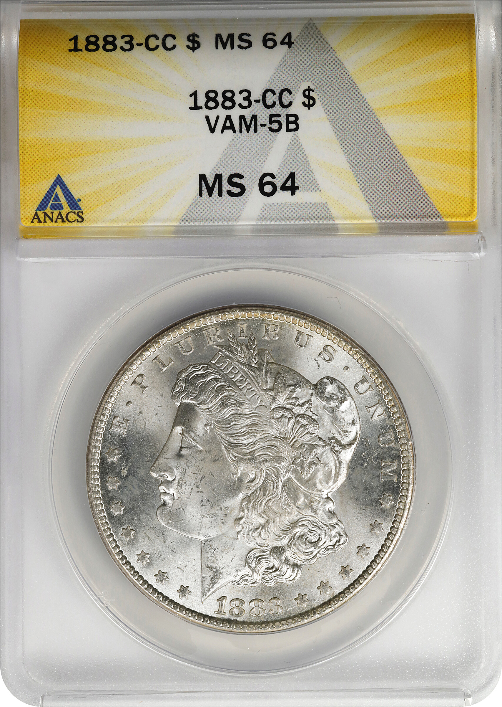 1883-CC $1  CC/CC, Dash Under 8, VAM-5 F15 CAC thumbnail 3