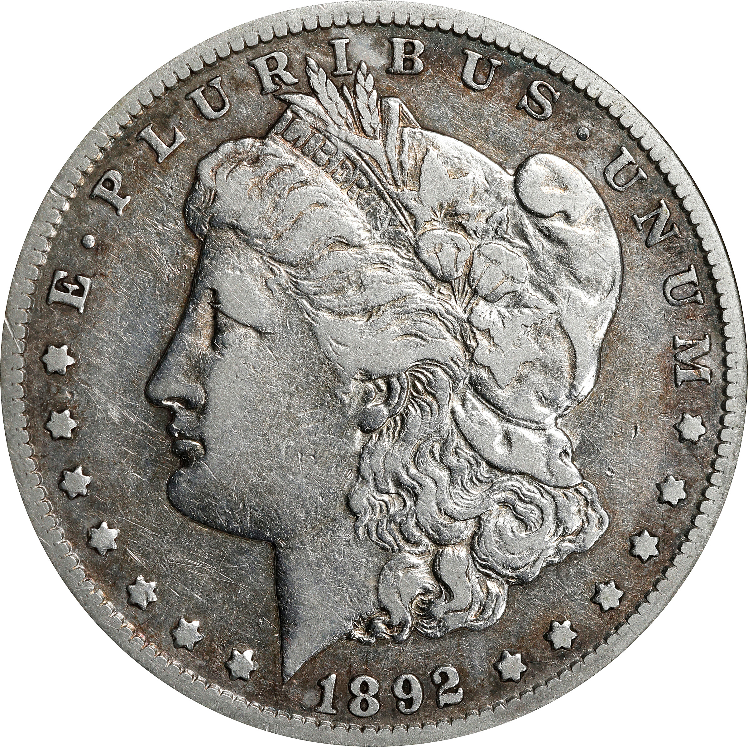 1892-CC Morgan Silver Dollar. VAM-3. VF-30 (ANACS). OH.