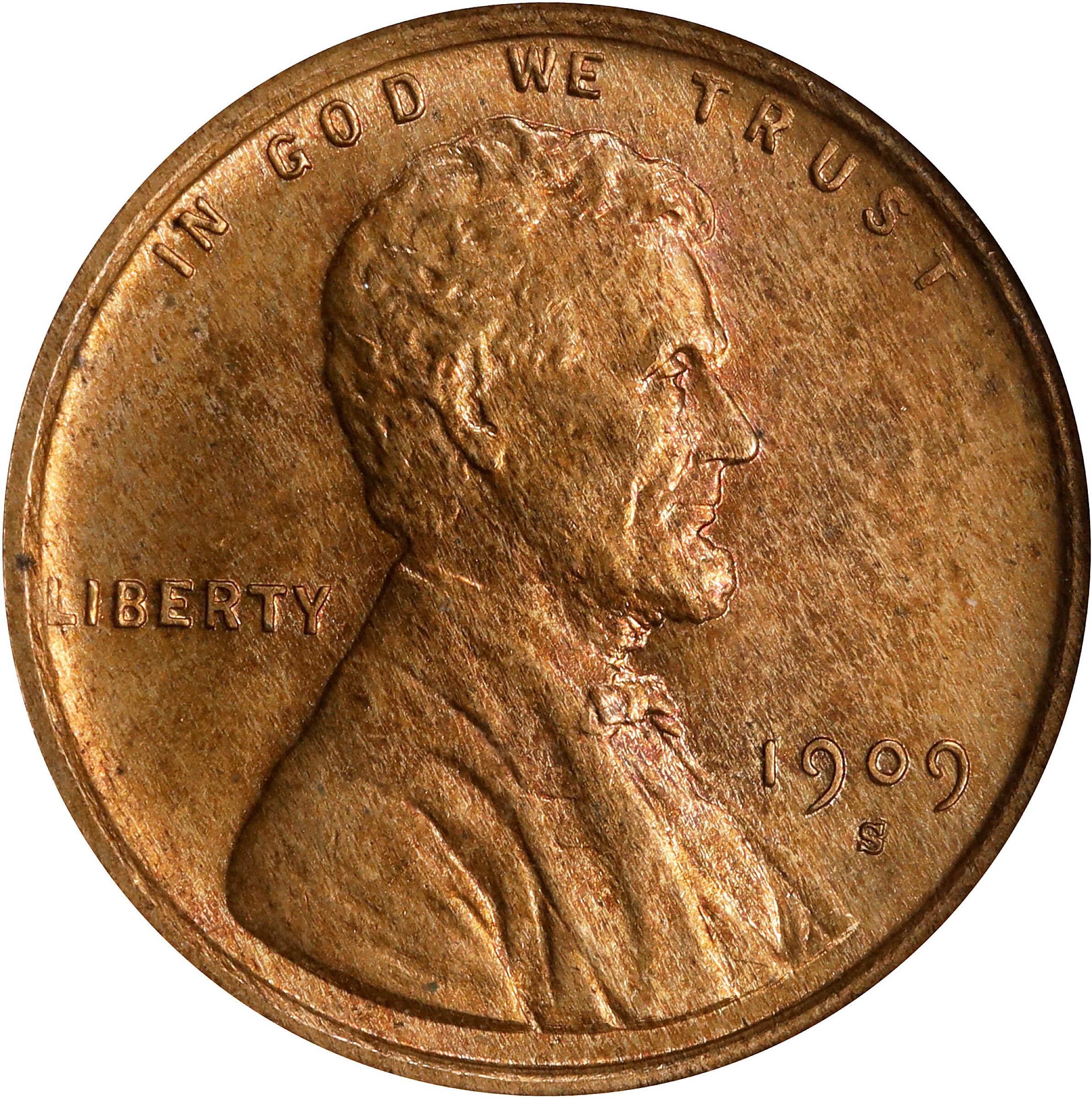 1909-S/S Lincoln Cent. FS-1502. S/Horizontal S. MS-63 RB (NGC).