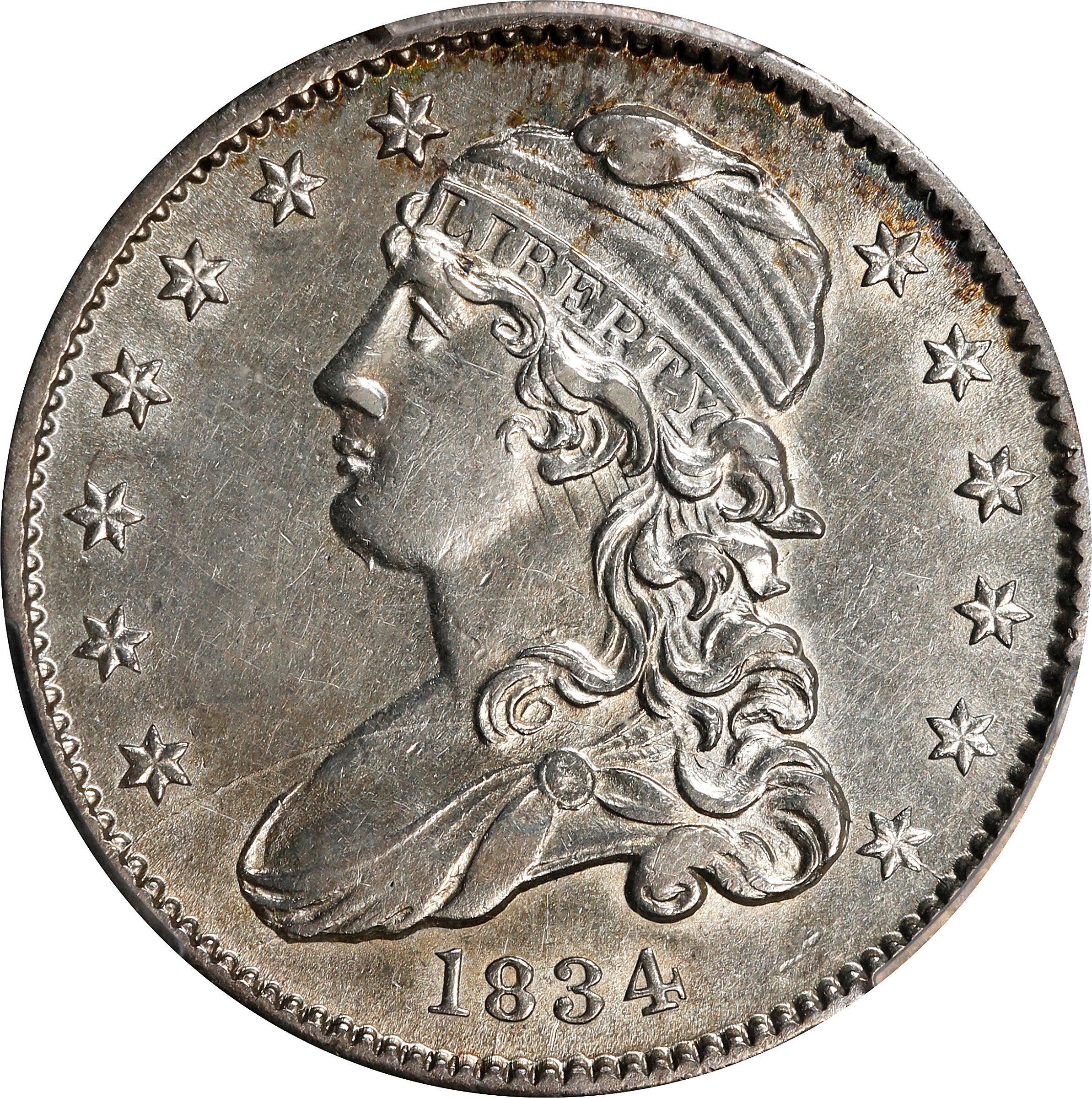 1834 25c O/F in OF, B-1, FS-901 AG3 CAC thumbnail 10