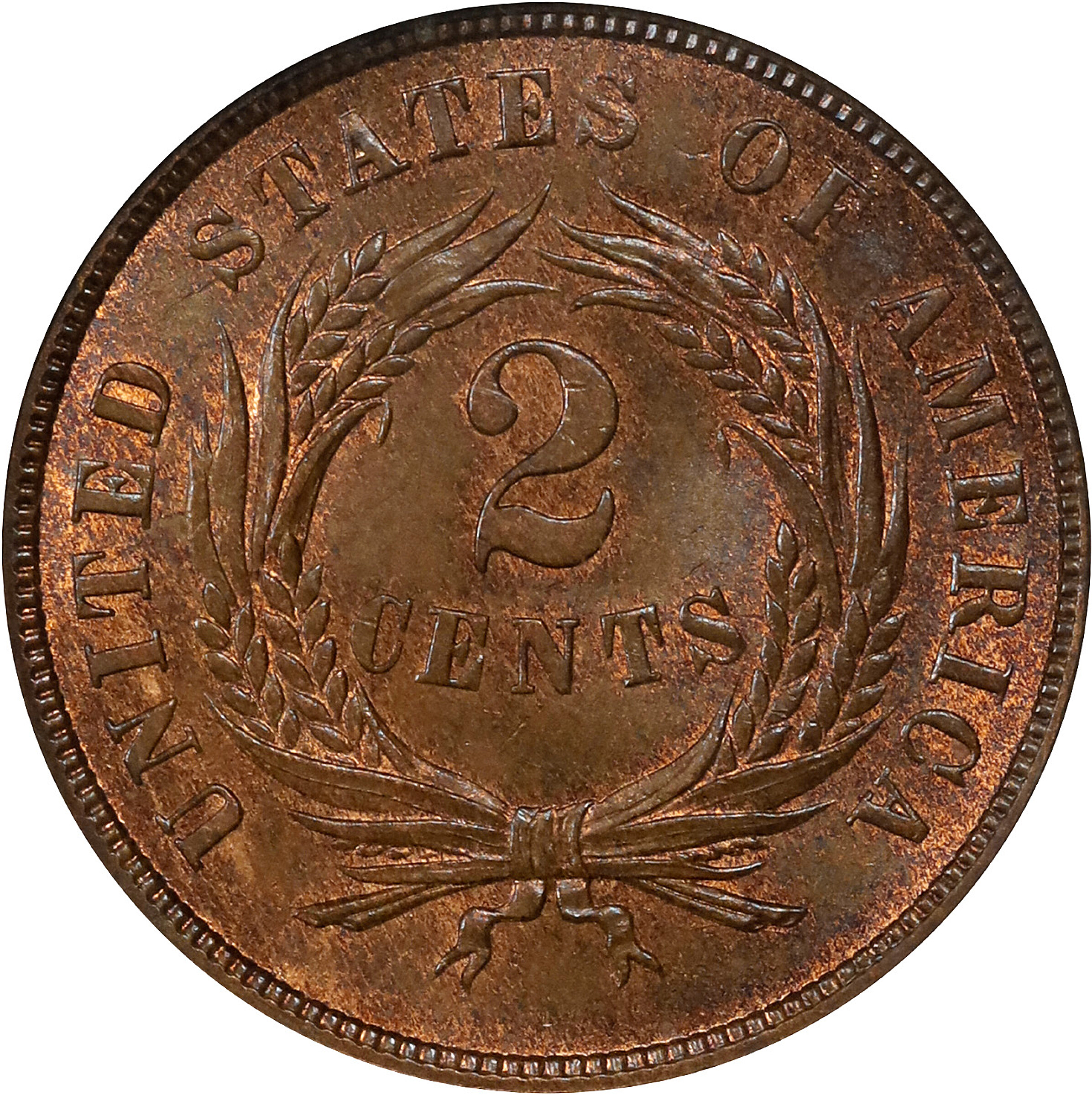 1865 2c Fancy 5 MS RB MS65 RB thumbnail 2