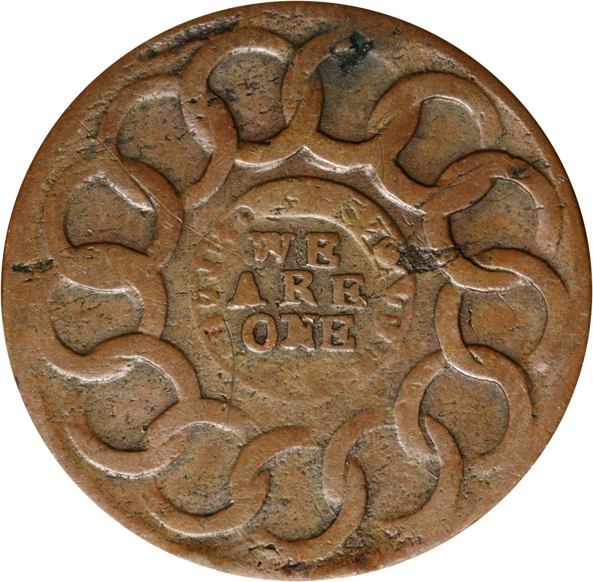 1787 Fugio 1c Club Rays, Rounded Ends, Newman 3-D MS BN AG3 BN thumbnail 4