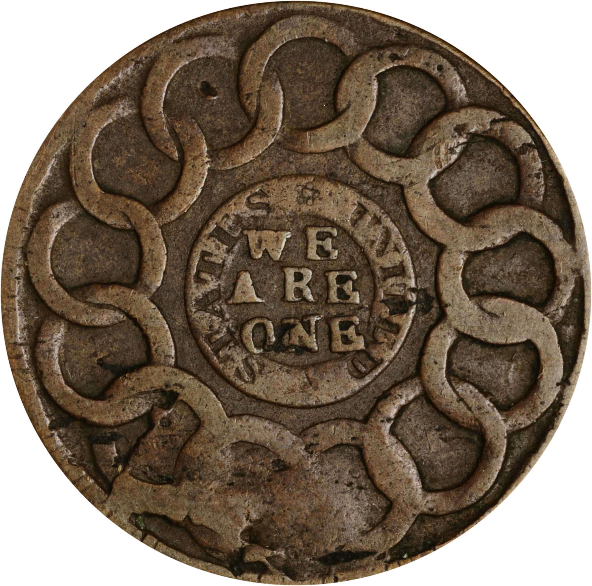 1787 Fugio 1c 4 Cinquefoils, STATES UNITED, Newman 6-W MS BN F12 BN thumbnail 4
