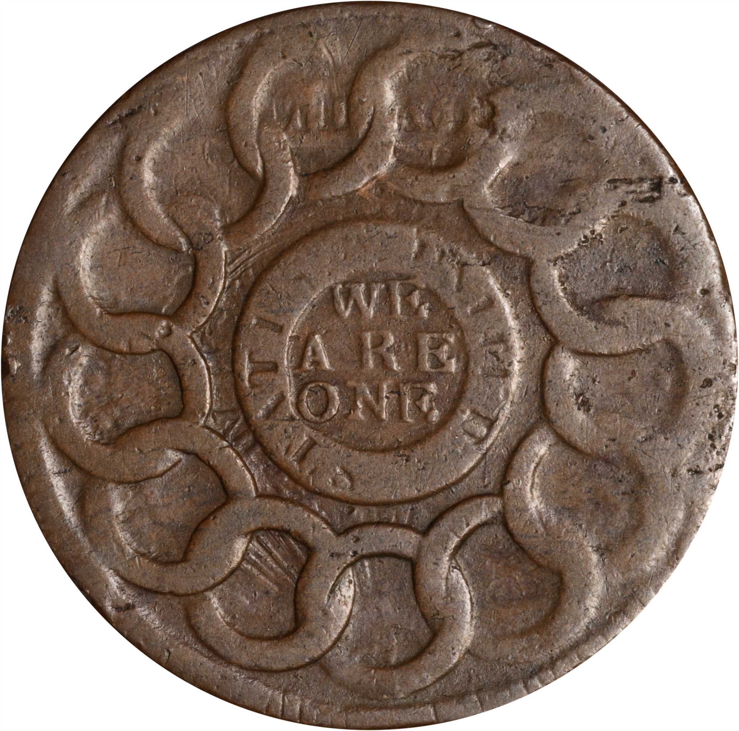 1787 Fugio 1c 4 Cinquefoils, STATES UNITED, Newman 12-M MS BN VG10 BN thumbnail 23