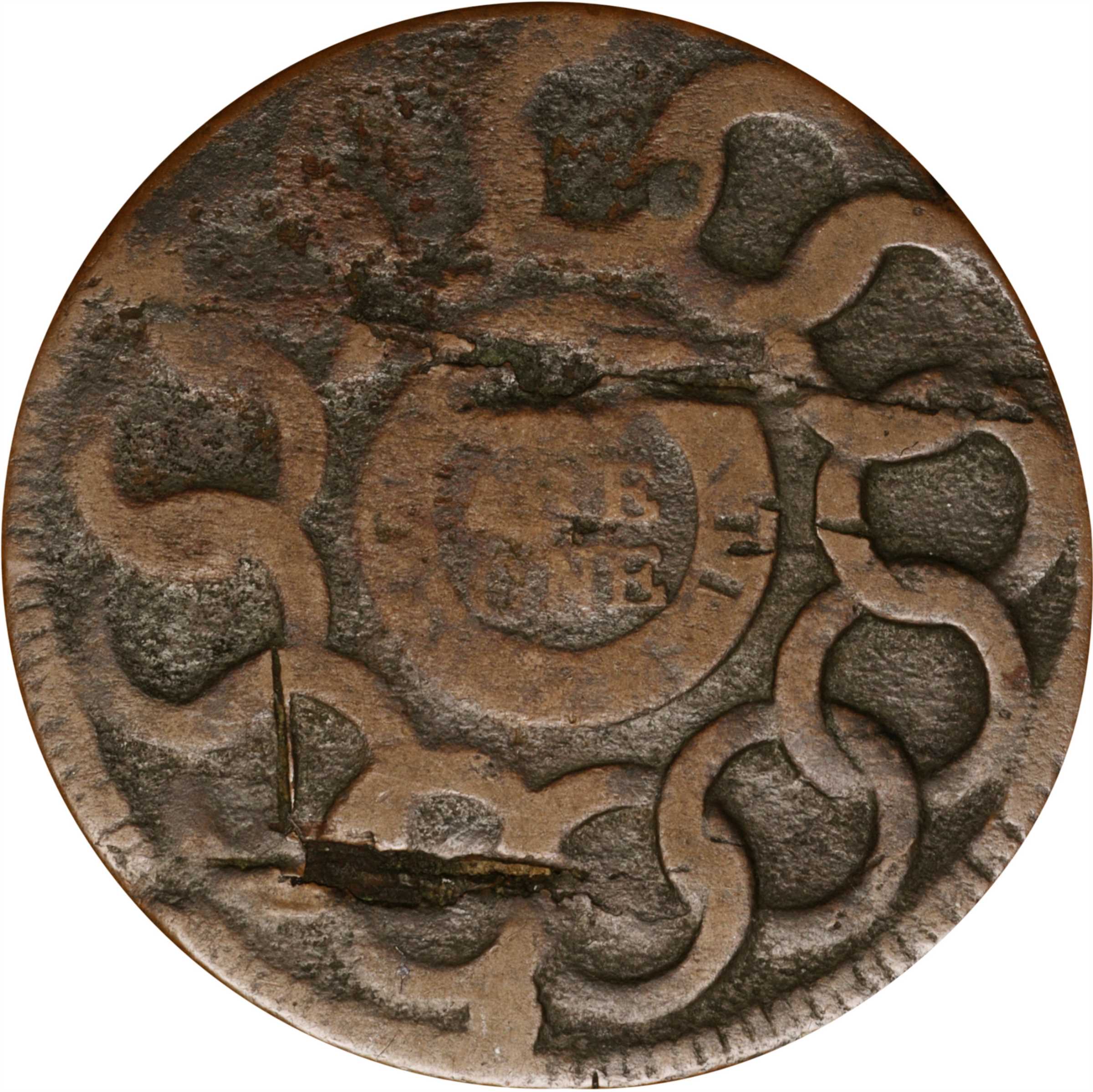 1787 Fugio 1c 4 Cinquefoils, UNITED STATES, Newman 16-H MS BN F15 BN CAC thumbnail 16