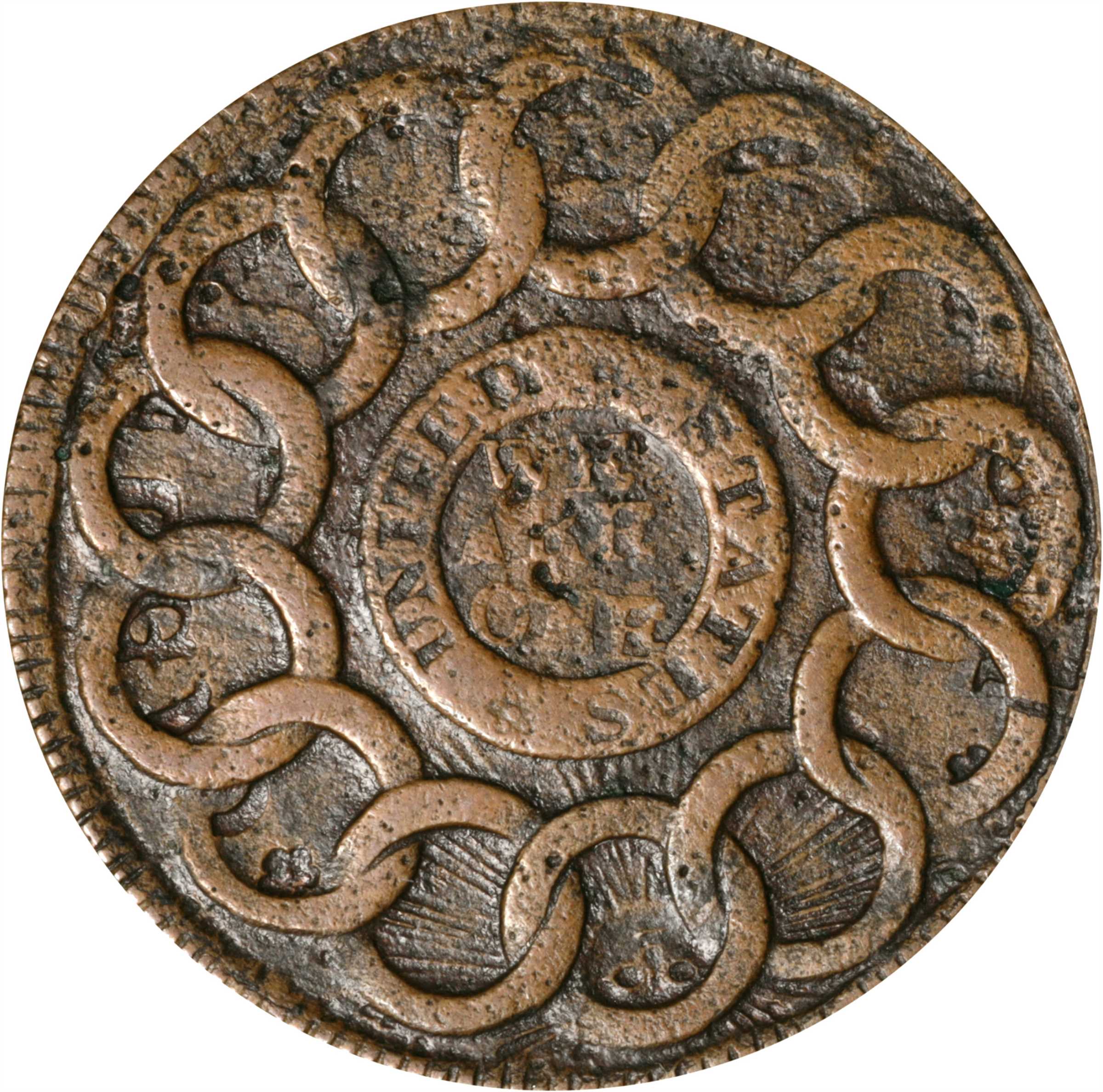 1787 Fugio 1c 4 Cinquefoils, UNITED STATES, Newman 21-I MS BN F12 BN thumbnail 9