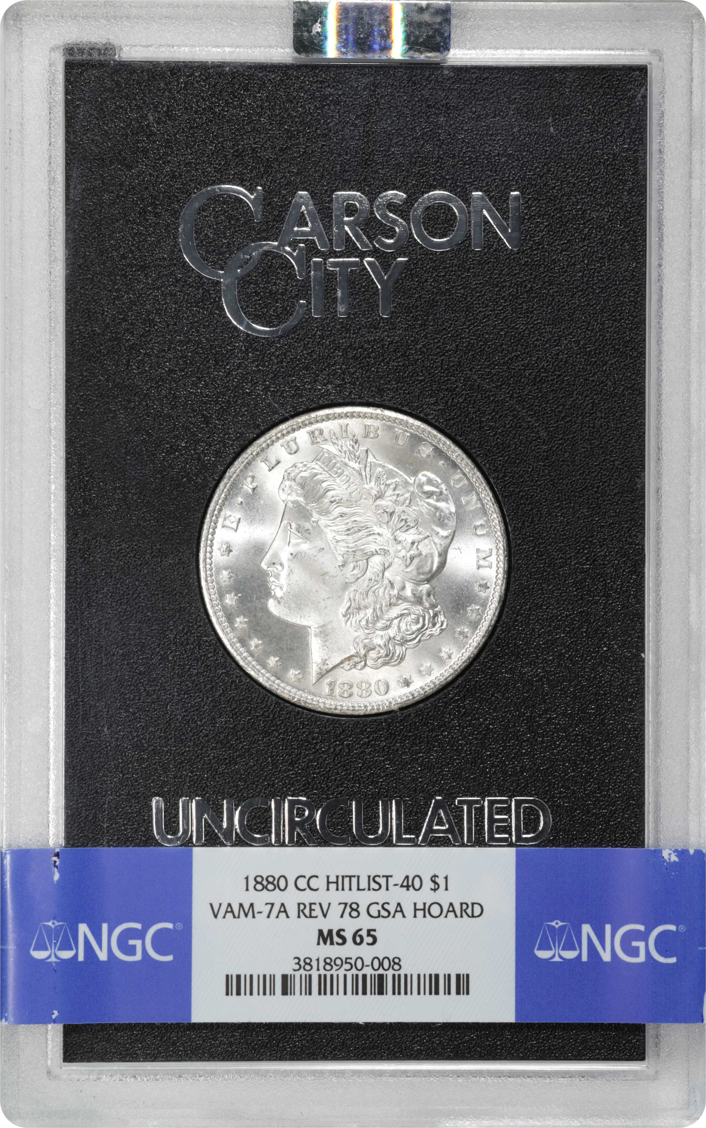 1880-CC $1  GSA Hoard, Reverse of 1878, 8/7, VAM-7 MS65 thumbnail 7