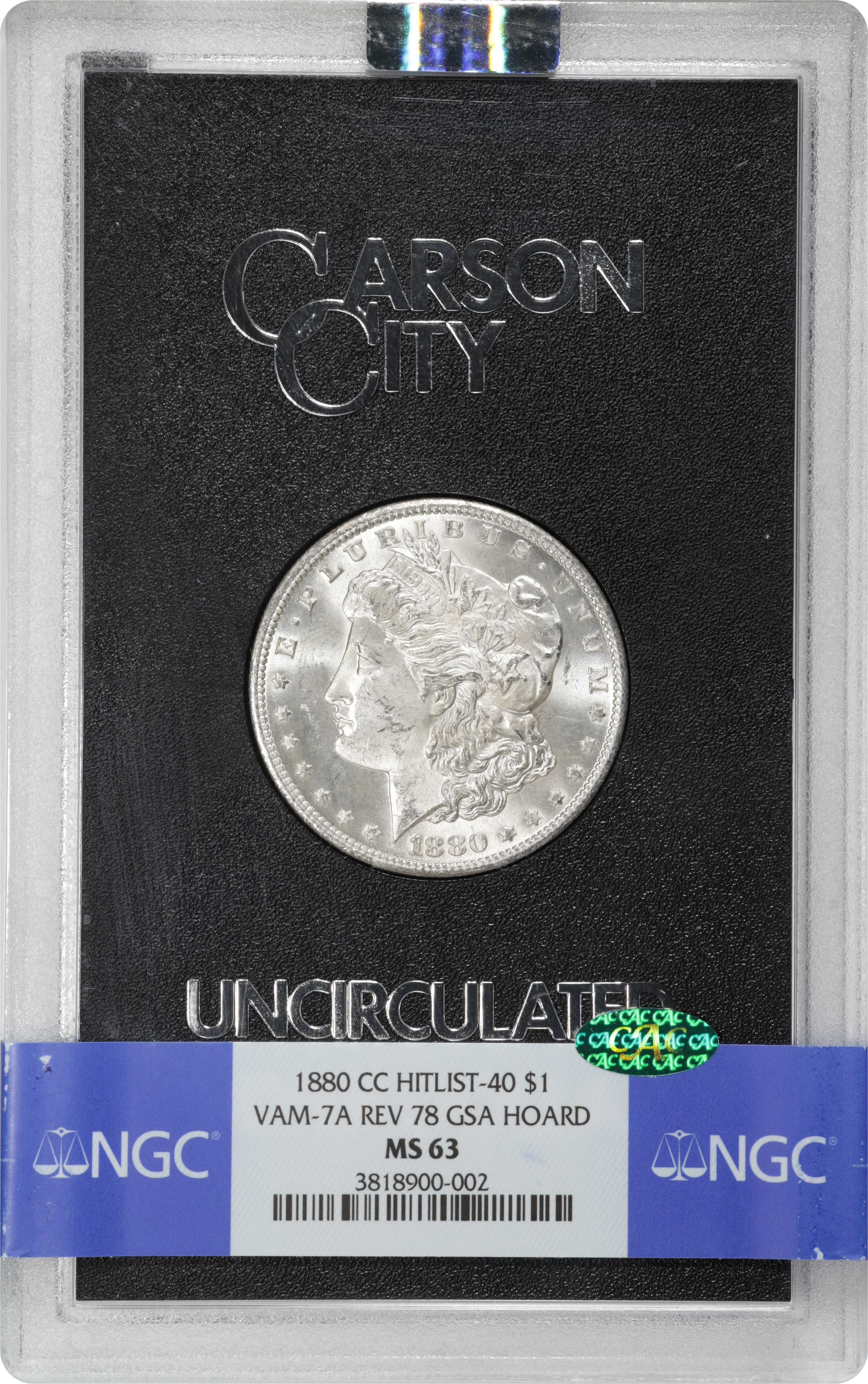 1880-CC $1  GSA Hoard, Reverse of 1878, 8/7, VAM-7 MS60 thumbnail 19